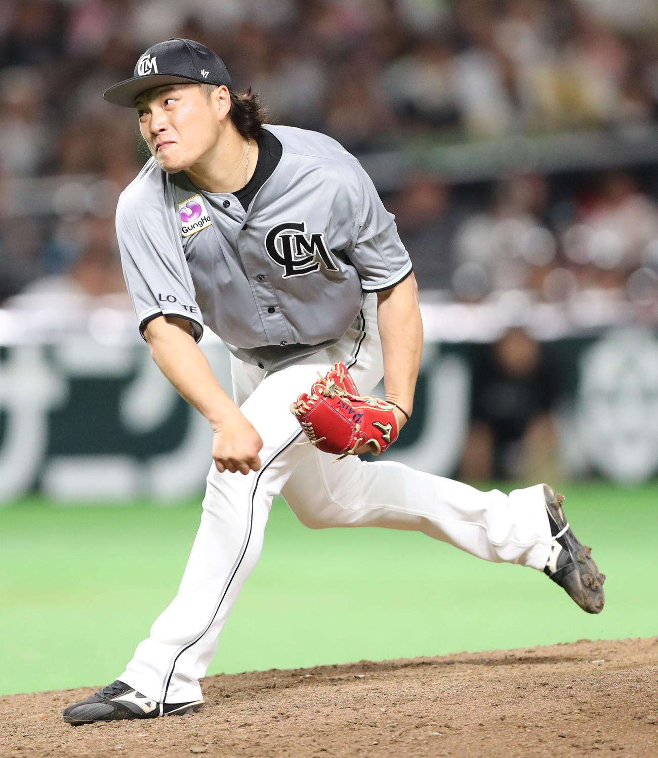 ソフトバンク対ロッテ　延長11回に登板した岩下（撮影・梅根麻紀）