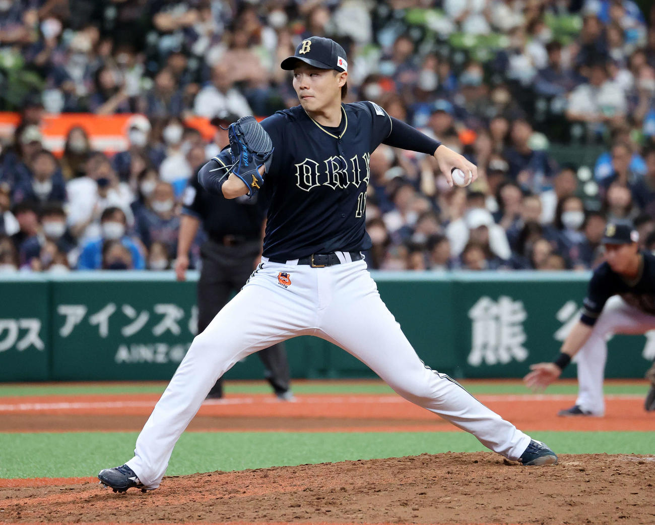 西武対オリックス　力投するオリックス先発の山崎福（撮影・鈴木正人）