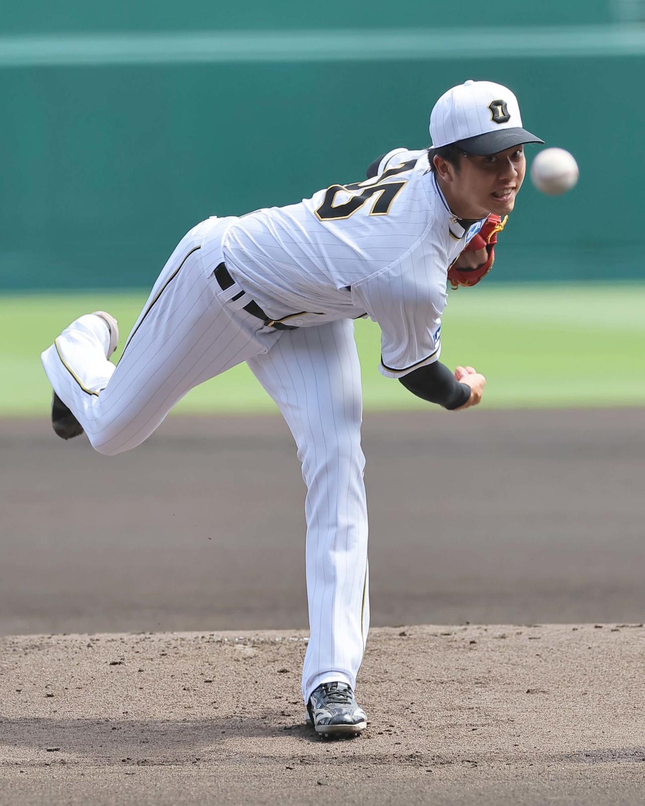 阪神対巨人　阪神先発の才木（撮影・上田博志）