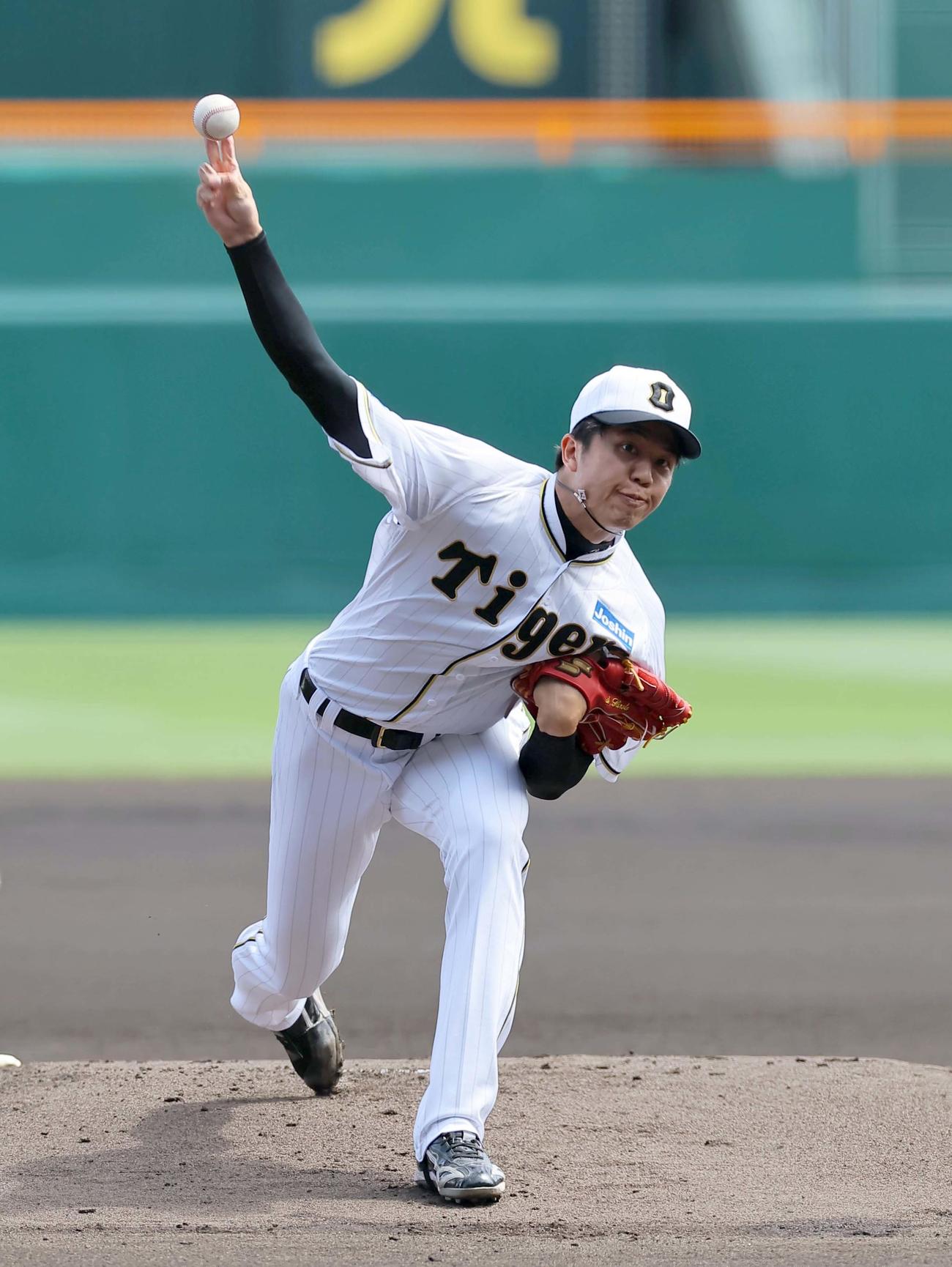 阪神対巨人　阪神先発の才木（撮影・上田博志）