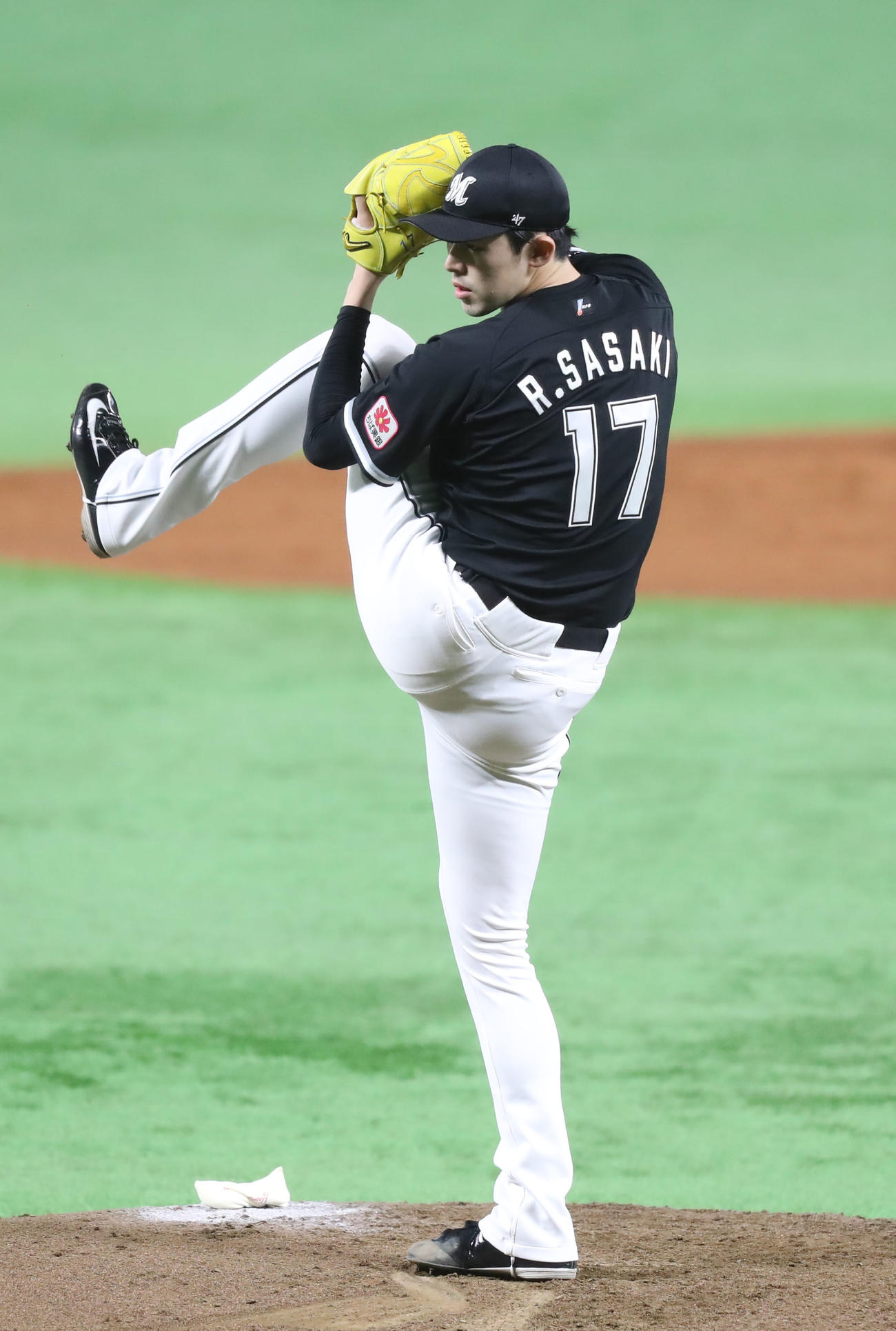 ソフトバンク対ロッテ　先発・佐々木朗（撮影・冨田成美）