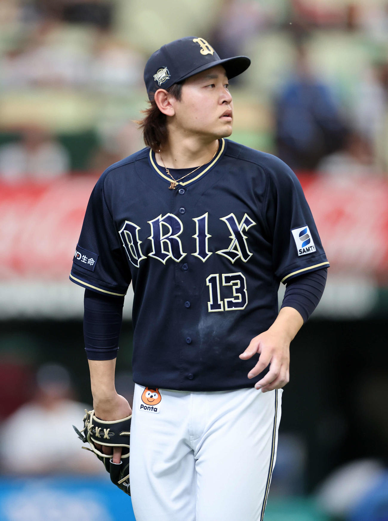 西武対オリックス　6回裏、降板するオリックス宮城（撮影・鈴木正人）