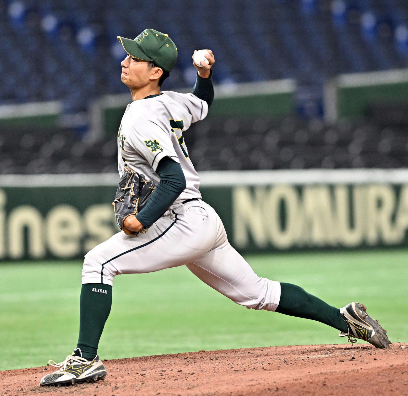 西南学院大対天理大　西南学院大先発の茶屋野（撮影・滝沢徹郎）