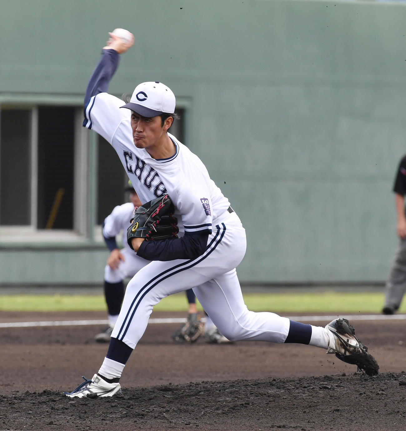 中大対駒大　先発した中大・西舘（撮影・柴田隆二）