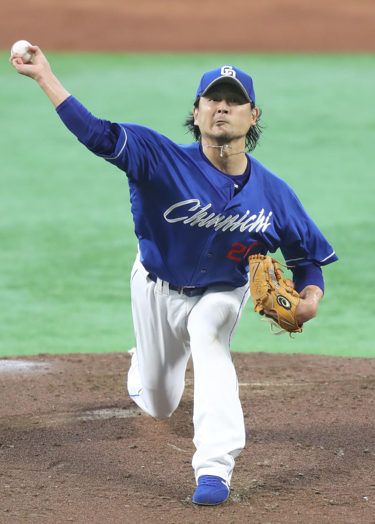 ソフトバンク対中日　力投する先発の涌井（撮影・冨田成美）