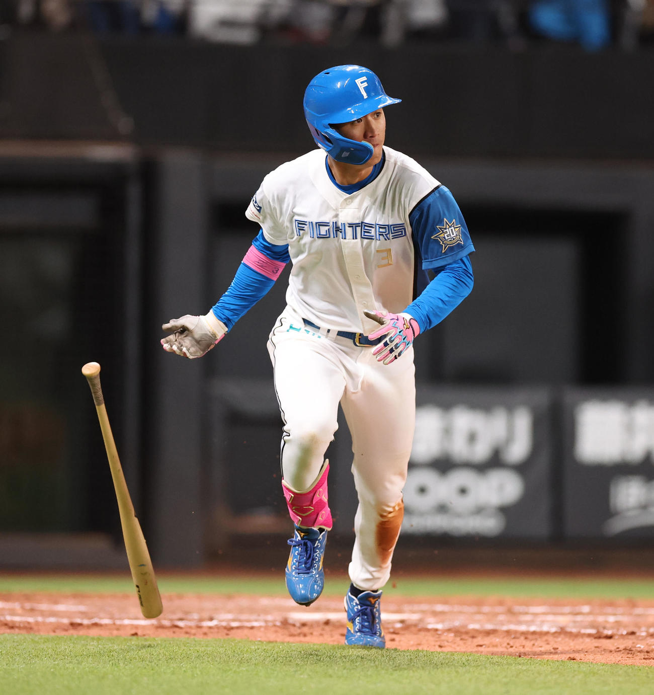 日本ハム対ヤクルト　5回裏日本ハム2死、加藤豪は右越え本塁打を放つ（撮影・佐藤翔太）