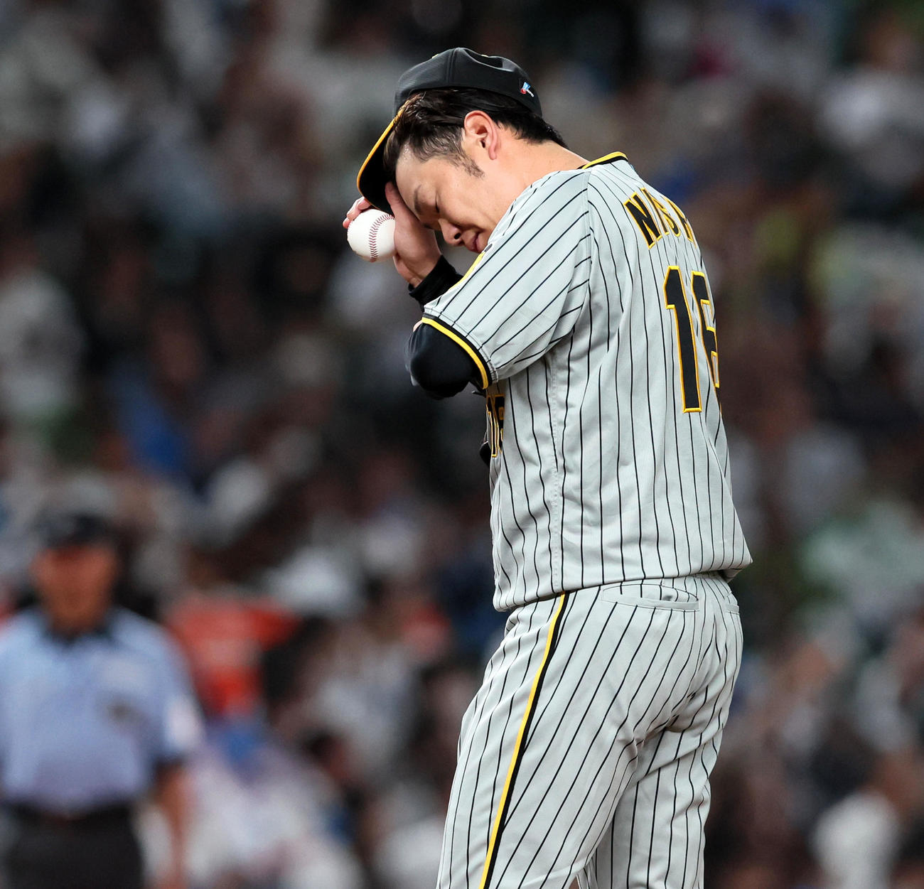 1回裏西武2死三塁、西勇は渡部に先制適時打を浴びる（撮影・加藤哉）