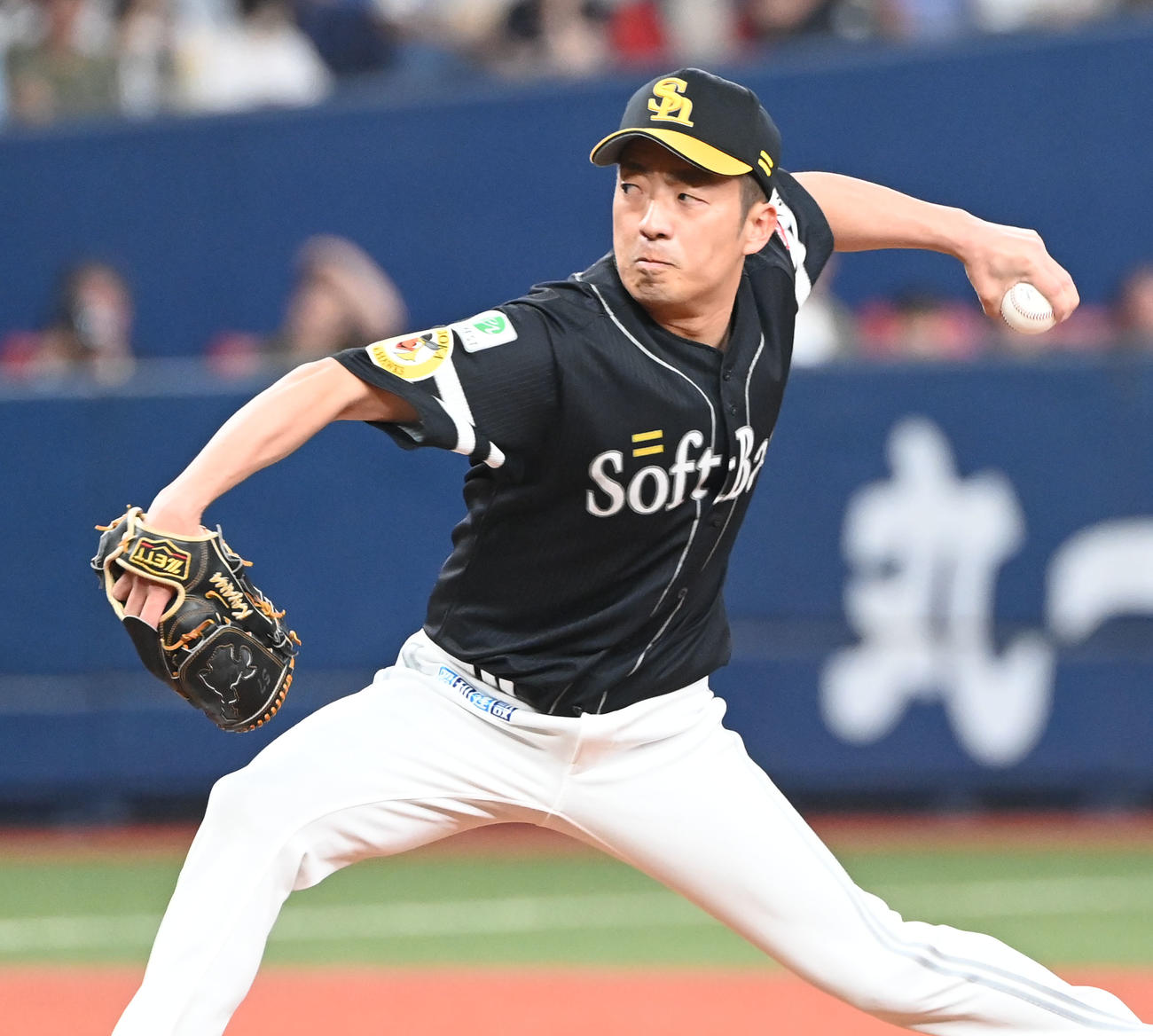 ソフトバンク嘉弥真新也（2023年5月12日撮影）