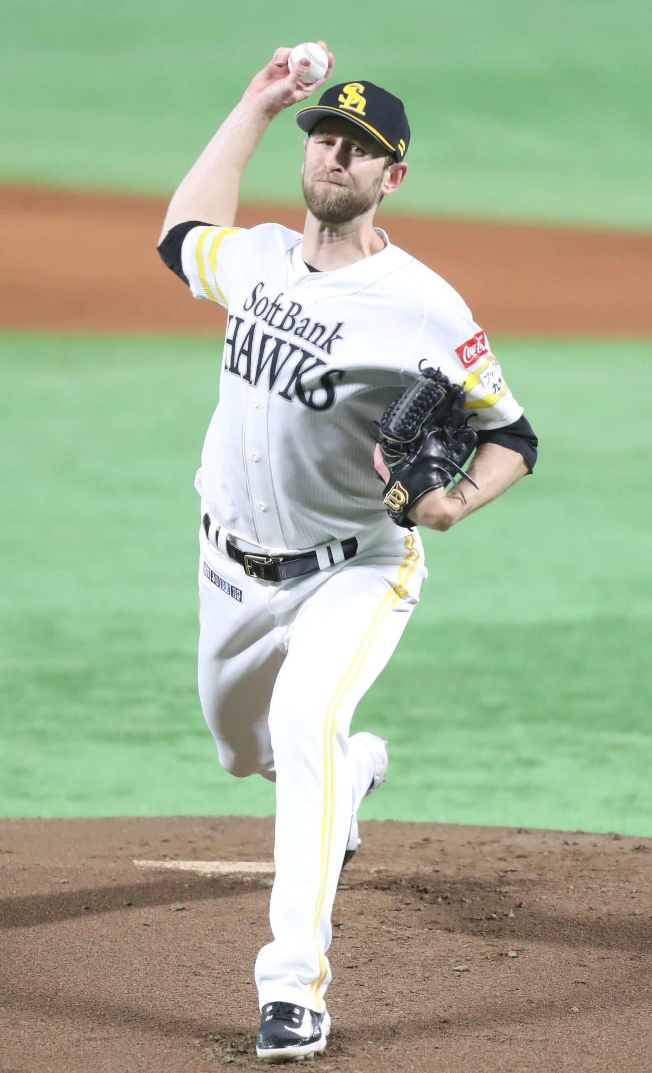 ソフトバンク対中日　力投する先発のガンケル（撮影・冨田成美）