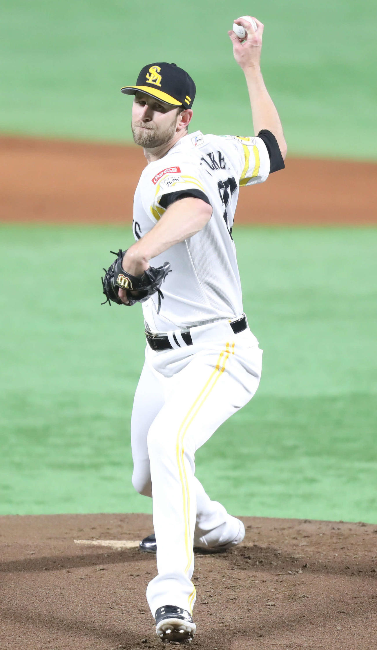 ソフトバンク対中日　力投する先発のガンケル（撮影・冨田成美）