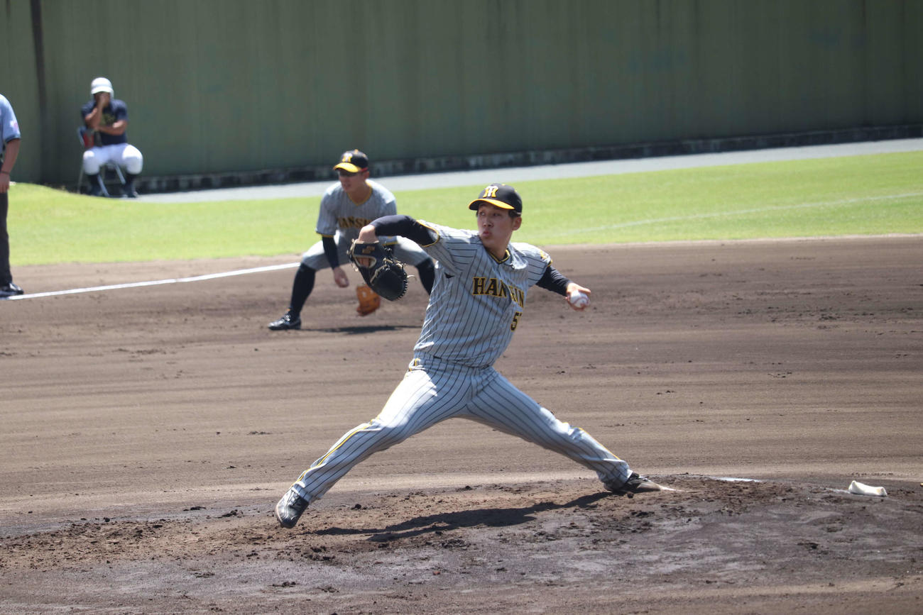 ウエスタン・リーグのオリックス戦で先発した阪神富田蓮投手