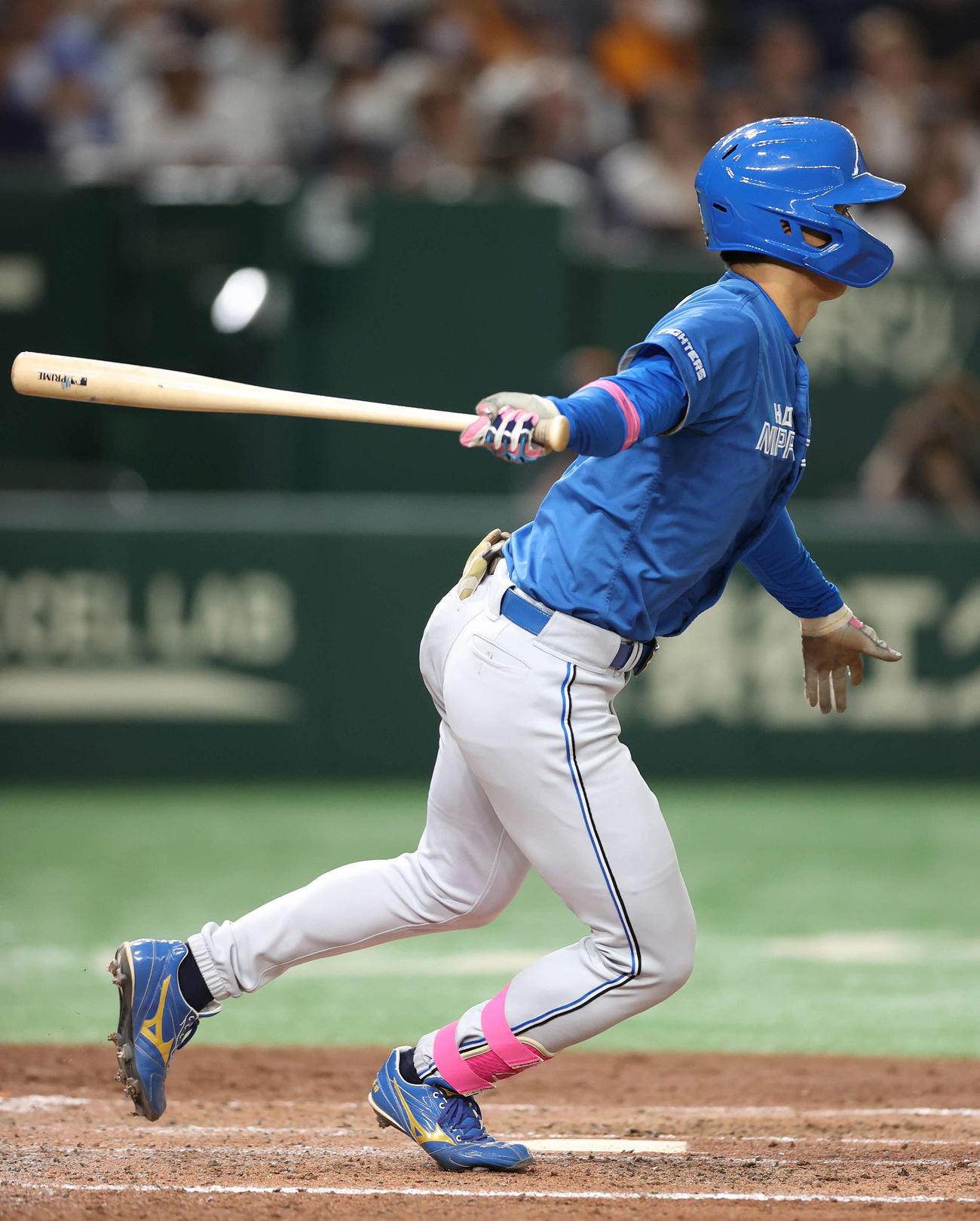 巨人対日本ハム　3回表日本ハム1死、デビューから出場8試合連続安打となる中前打を放つ加藤豪（撮影・河野匠）