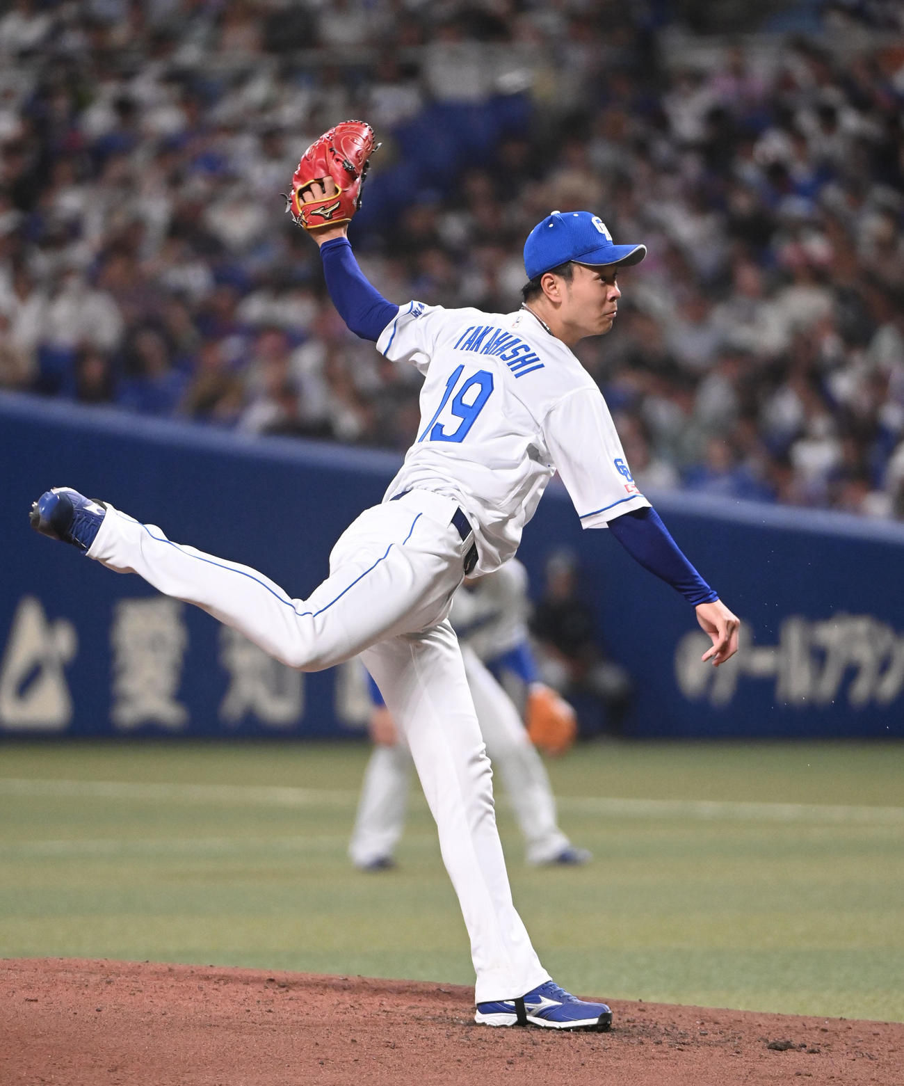 中日対オリックス　3回表、力投する中日先発の高橋宏（撮影・森本幸一）
