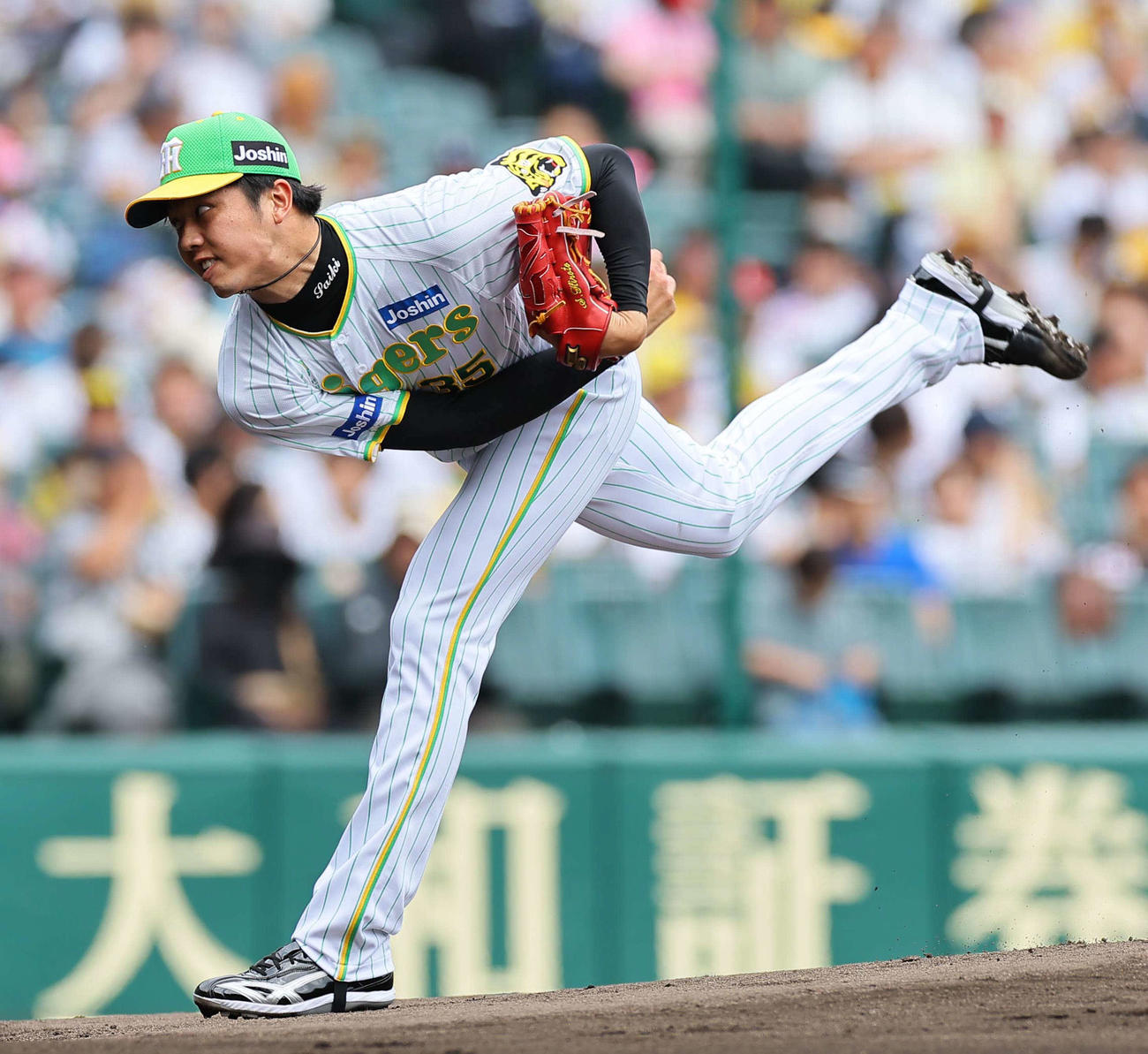 阪神対ロッテ　阪神先発の才木（撮影・上田博志）