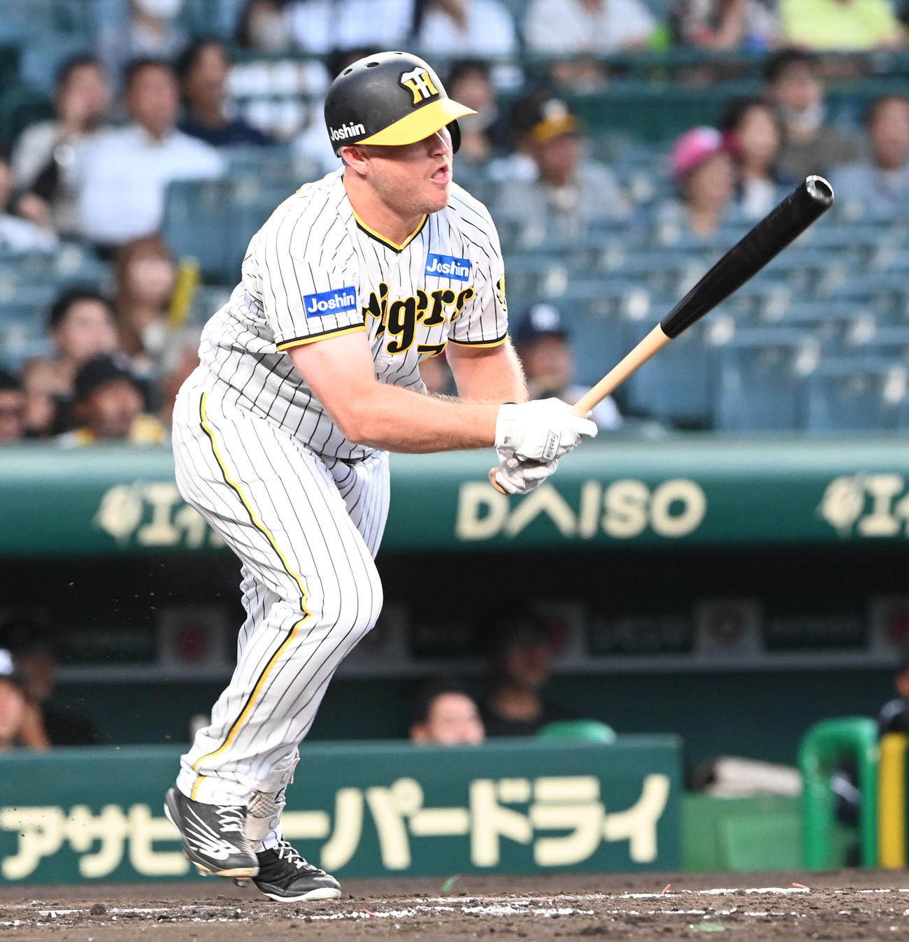 阪神対ロッテ　3回裏阪神2死二塁、ノイジーは右前適時打を放つ（撮影・前岡正明）