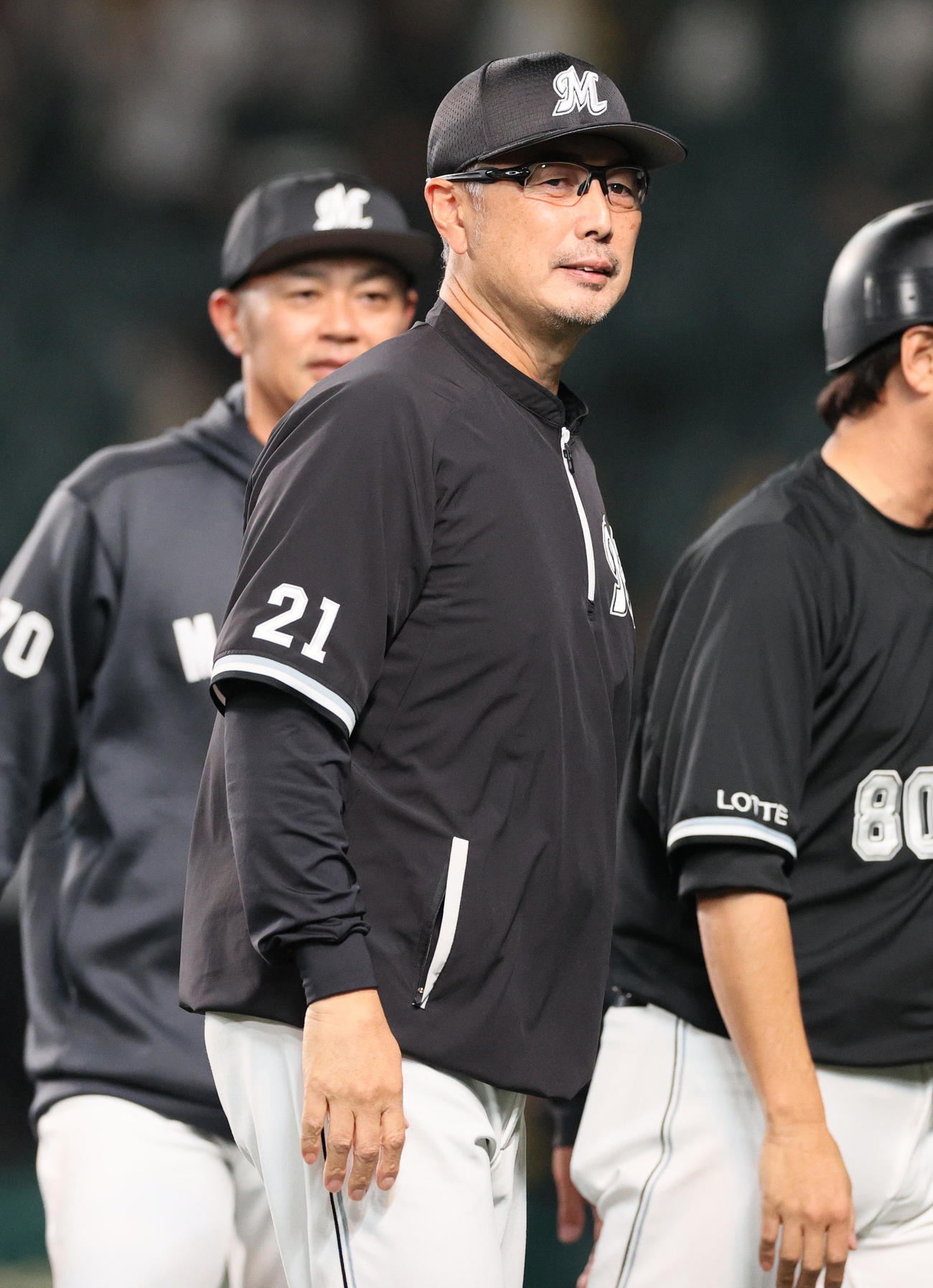 阪神対ロッテ　引き分けに終わったロッテ吉井監督（撮影・上山淳一）