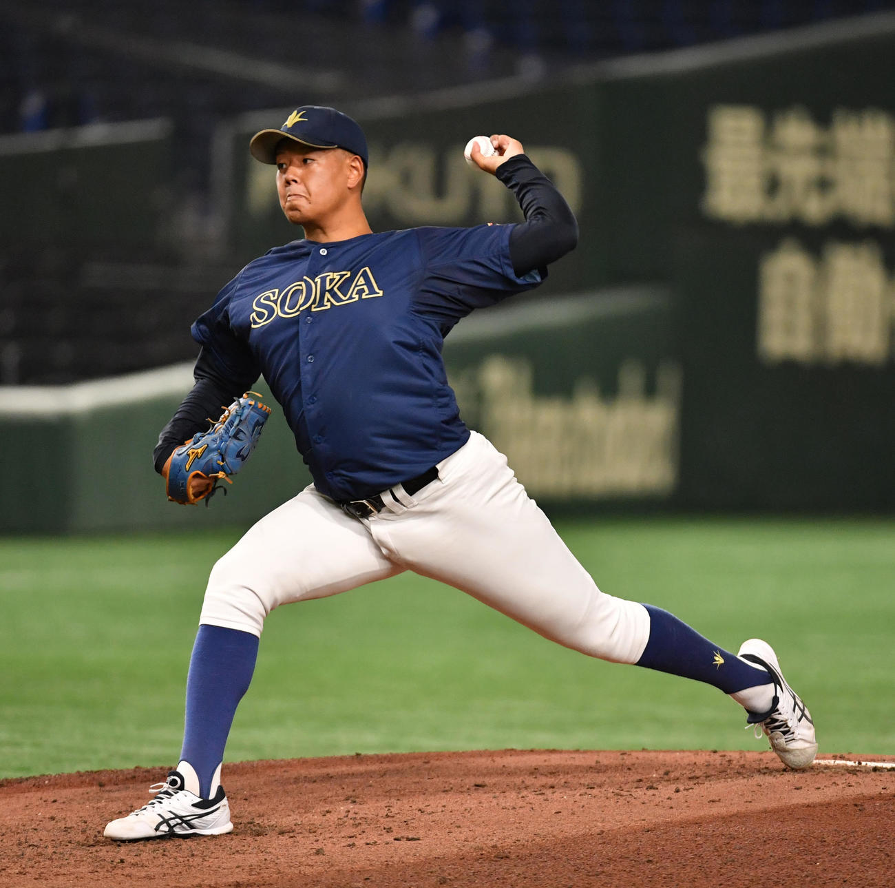 創価大対富士大　先発した創価大・田代（撮影・柴田隆二）