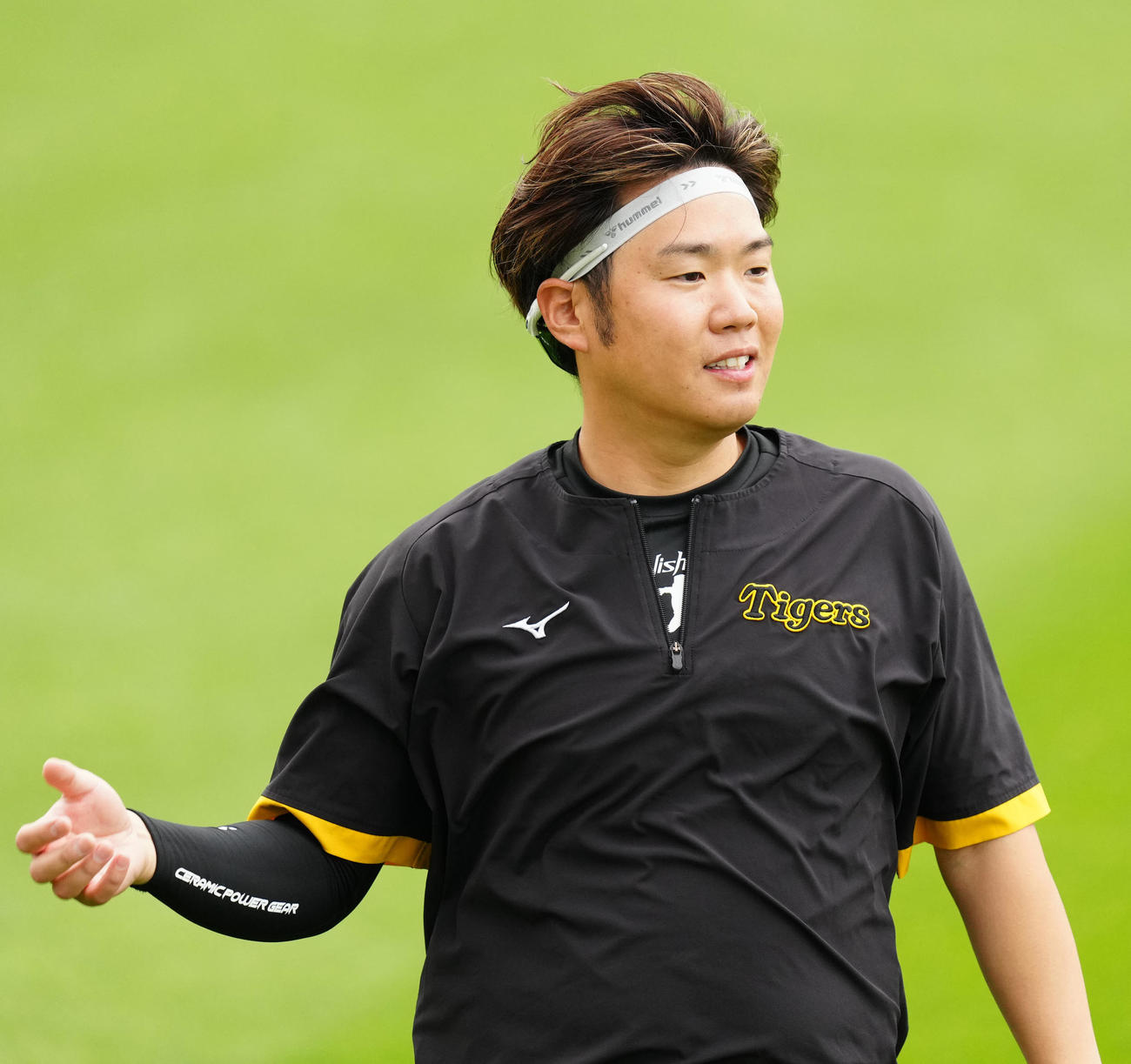 楽天対阪神　試合前練習に臨む阪神西勇（撮影・江口和貴）