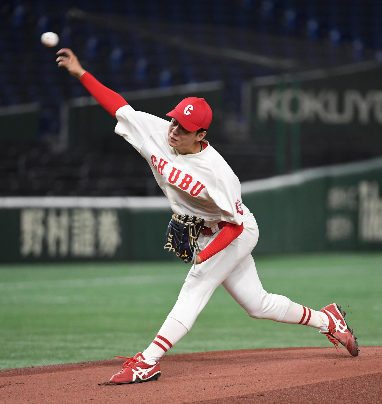 天理大対中部学院大　先発した中部学院大・宮島（撮影・柴田隆二）