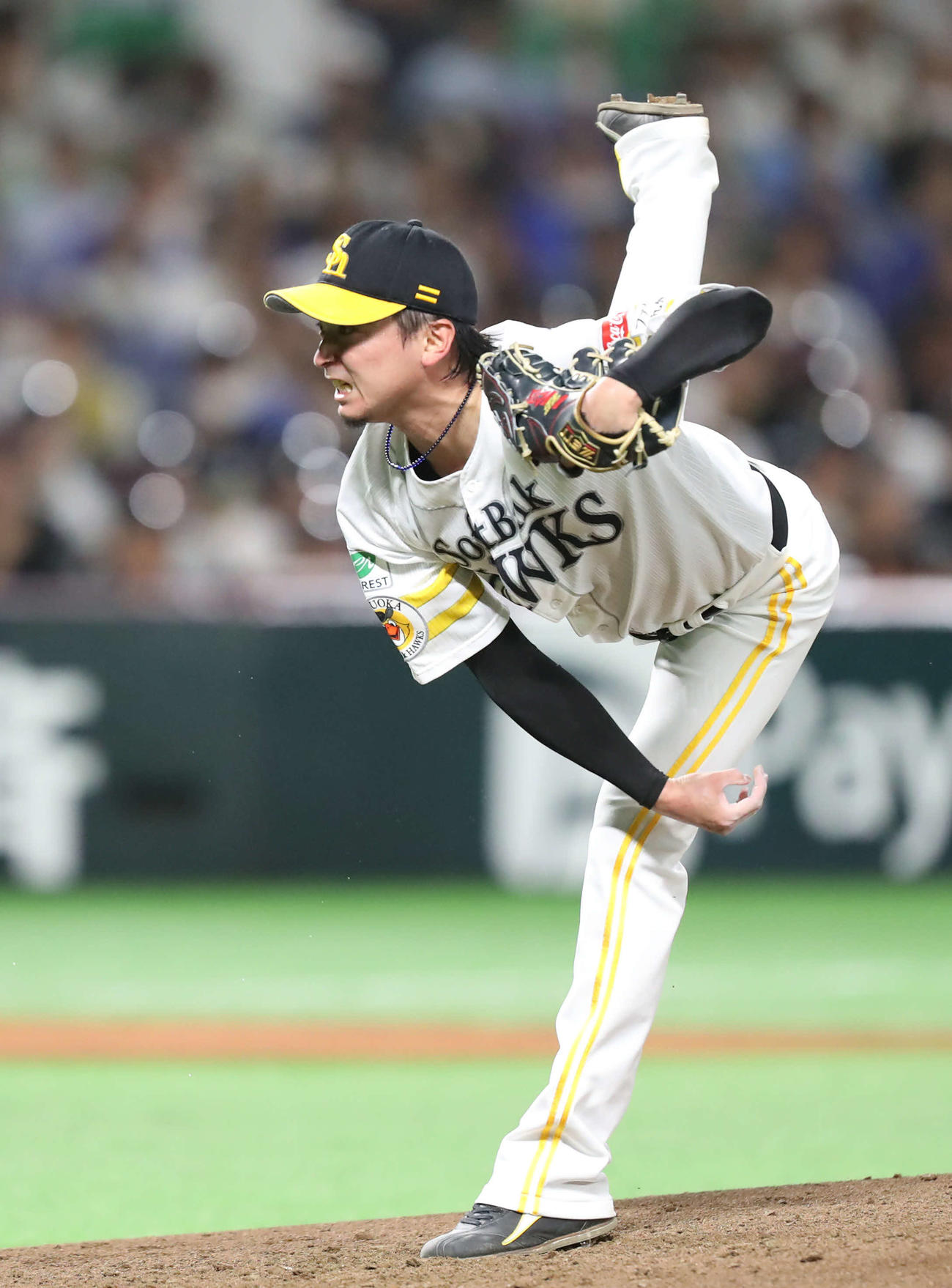 ソフトバンク対DeNA 7回無失点で4勝目を挙げたソフトバンク東浜（撮影・冨田成美）