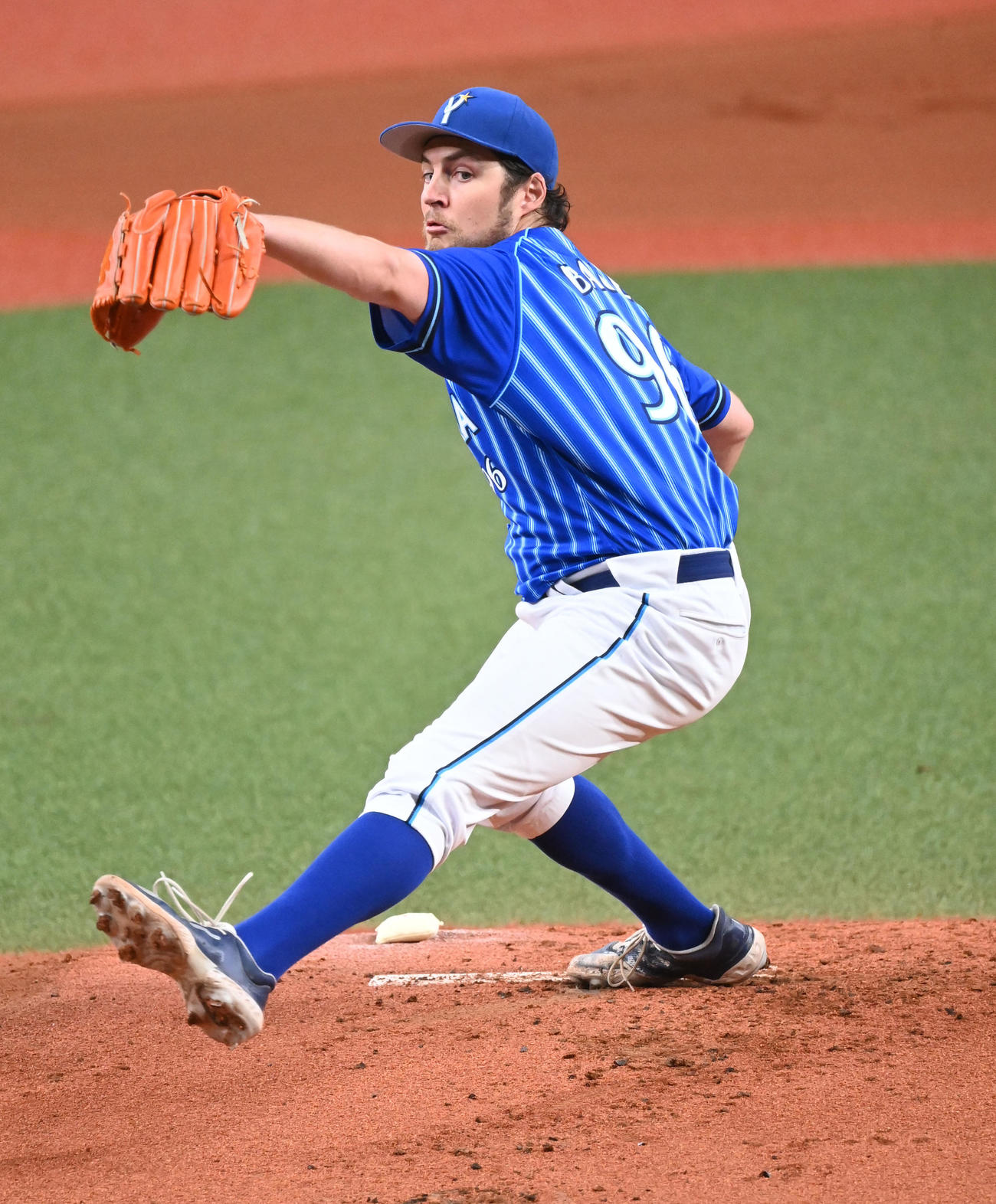 オリックス対DeNA　先発するDeNAトレバー・バウアー（撮影・和賀正仁）