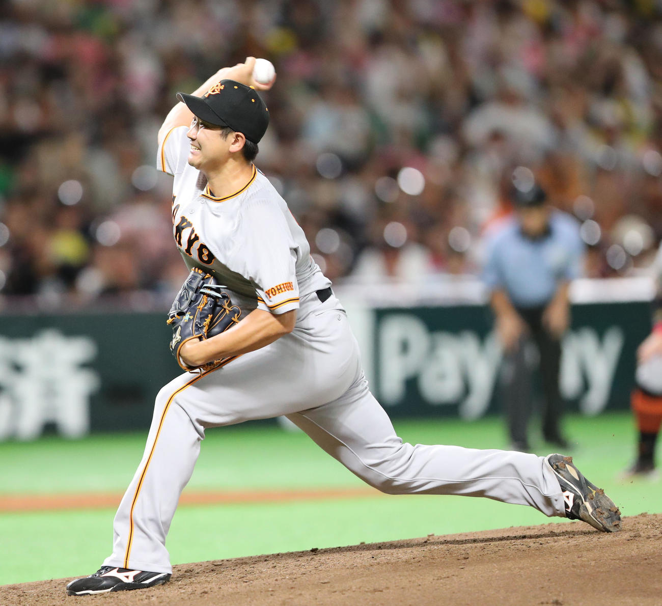 ソフトバンク対巨人　今季1軍初登板の菅野（撮影・梅根麻紀）