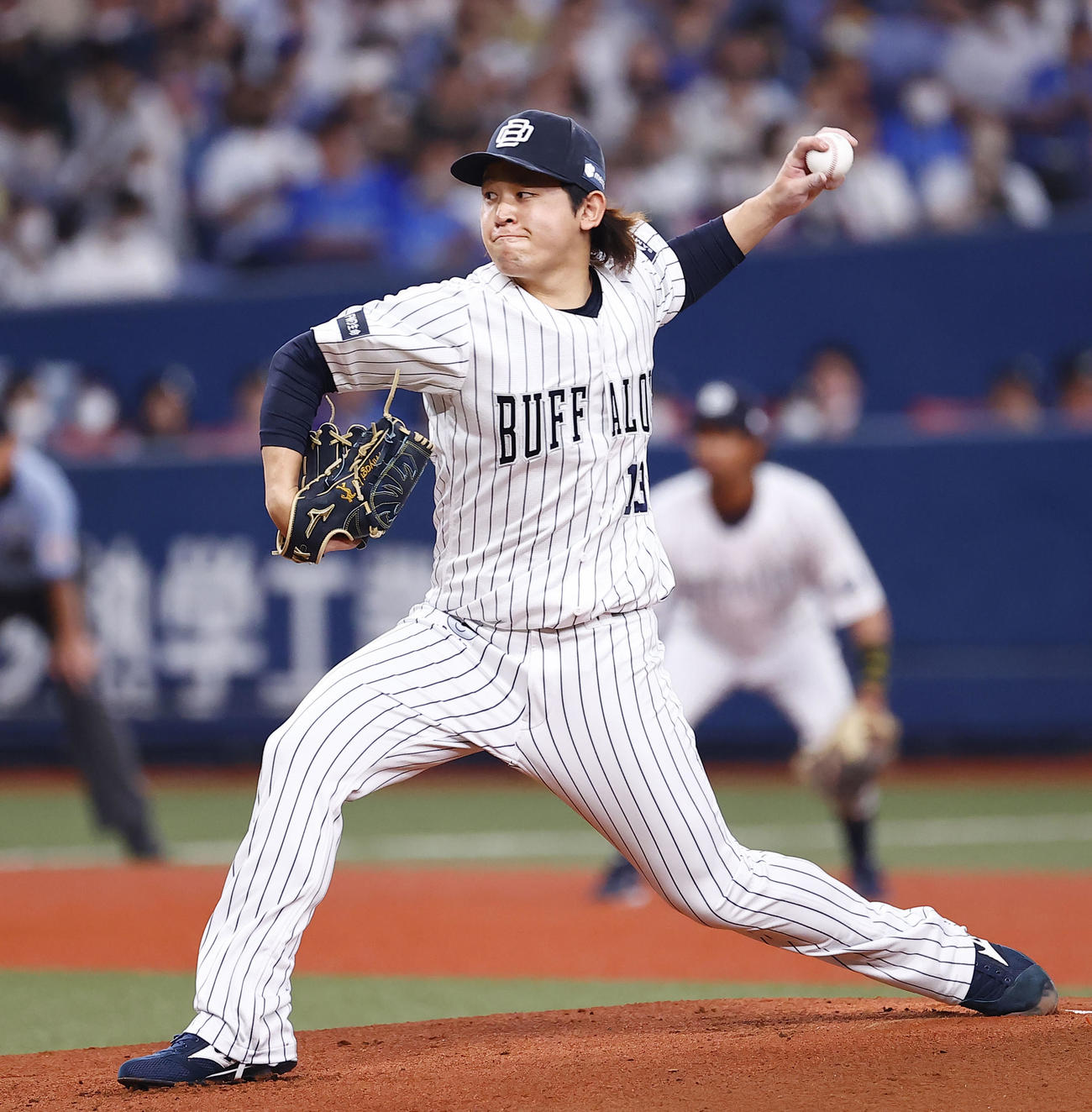 オリックス対DeNA DeNA戦に先発したオリックス宮城（撮影・藤尾明華）