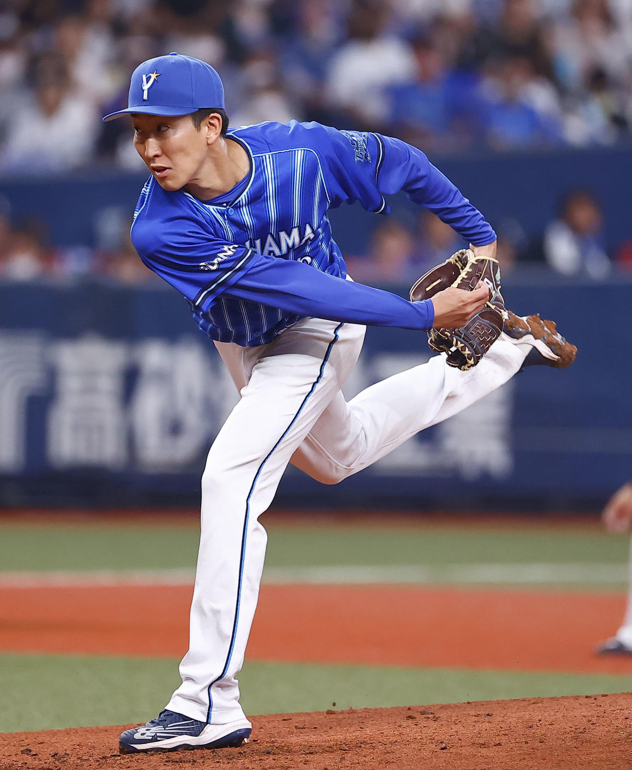 オリックス対DeNA　オリックス戦に先発したDeNA大貫（撮影・藤尾明華）