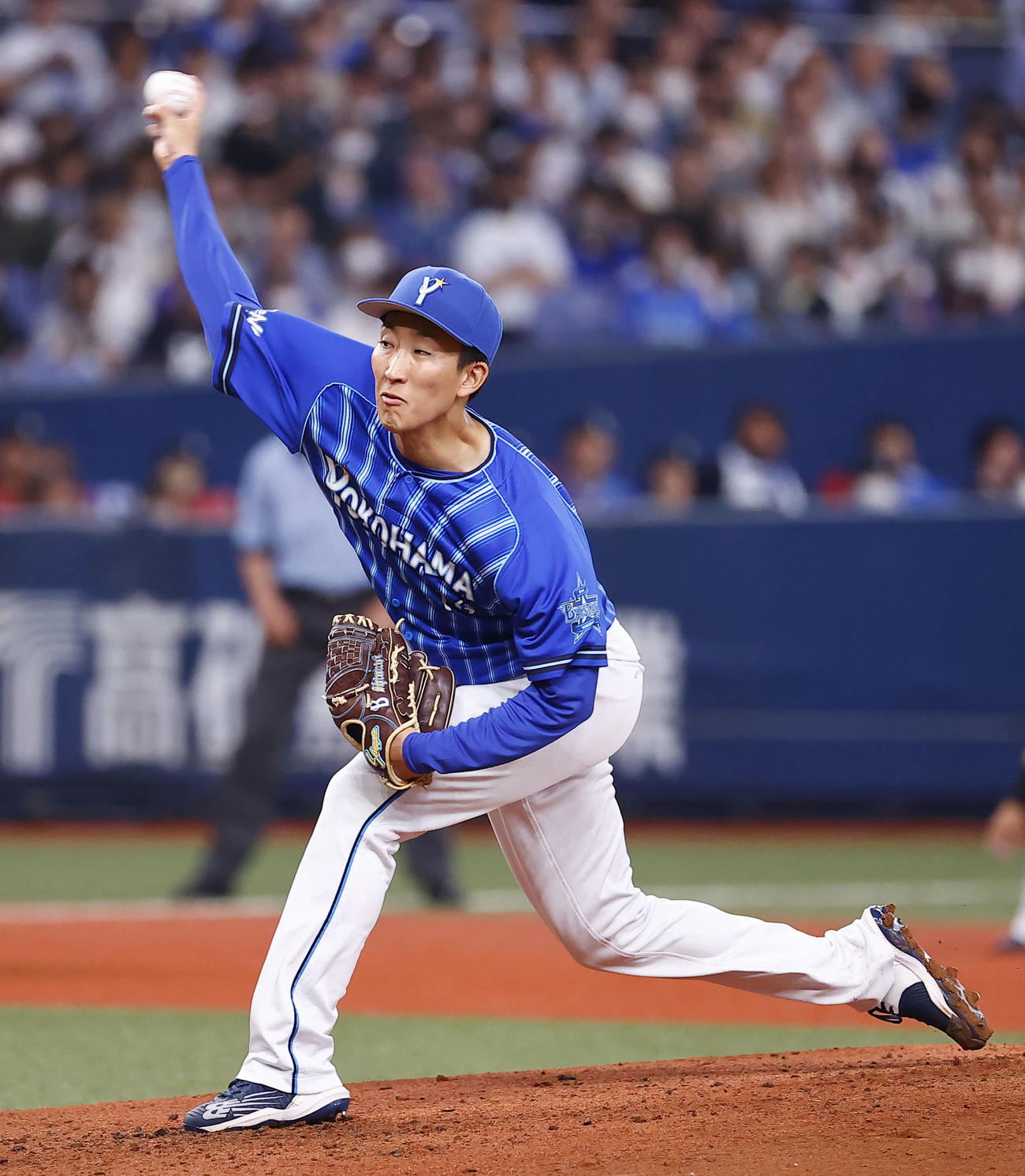オリックス対DeNA 6回3失点のDeNA大貫（撮影・藤尾明華）