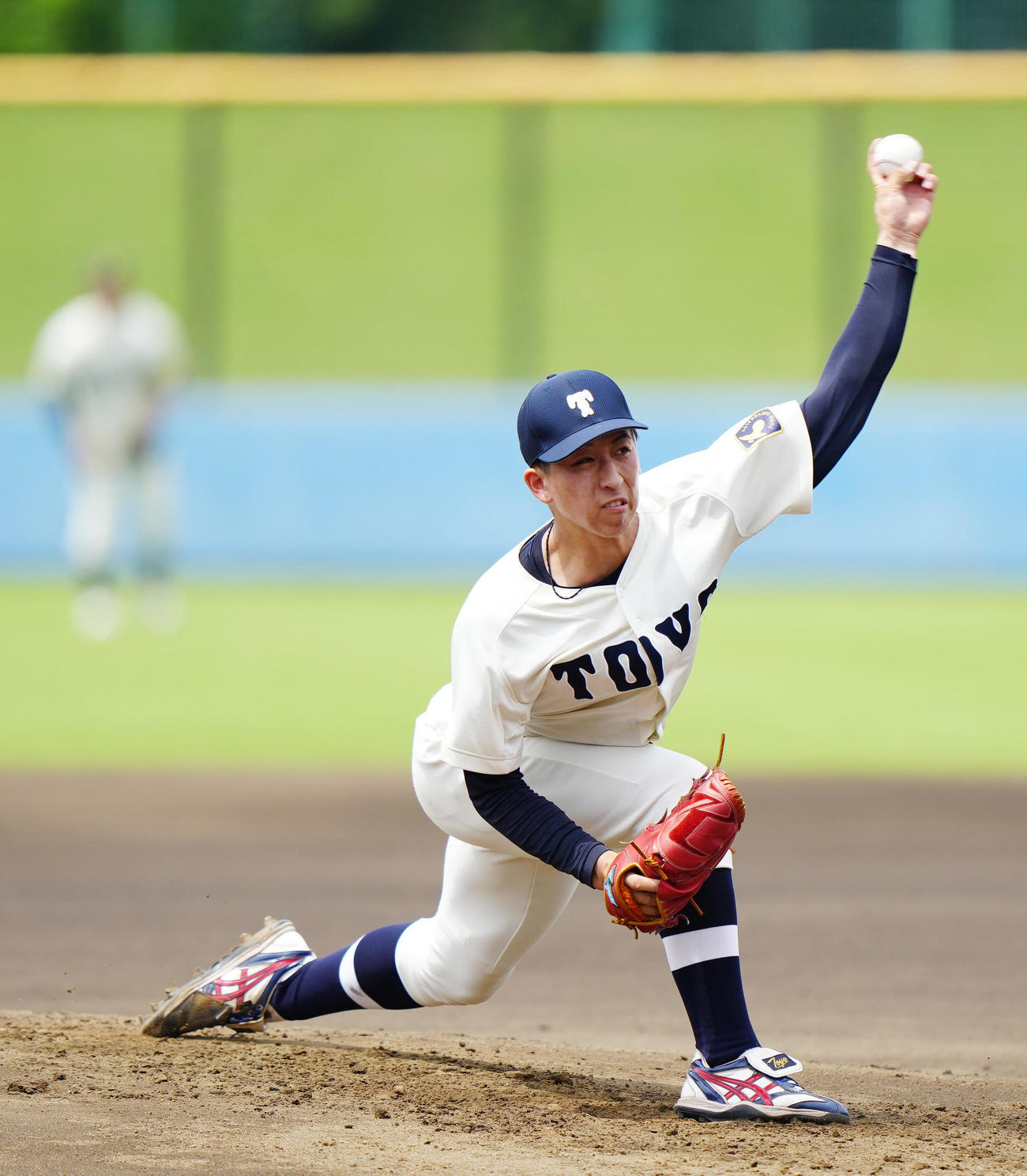紅白戦の1試合目　紅組先発の東洋大・細野（撮影・江口和貴）