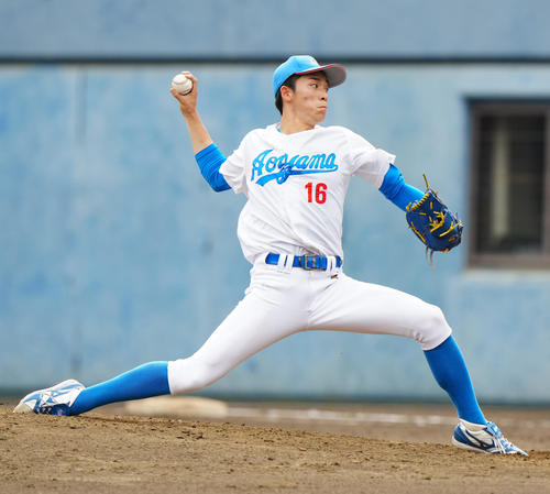 紅白戦の2試合目　白組3番手の青学大・常広（撮影・江口和貴）