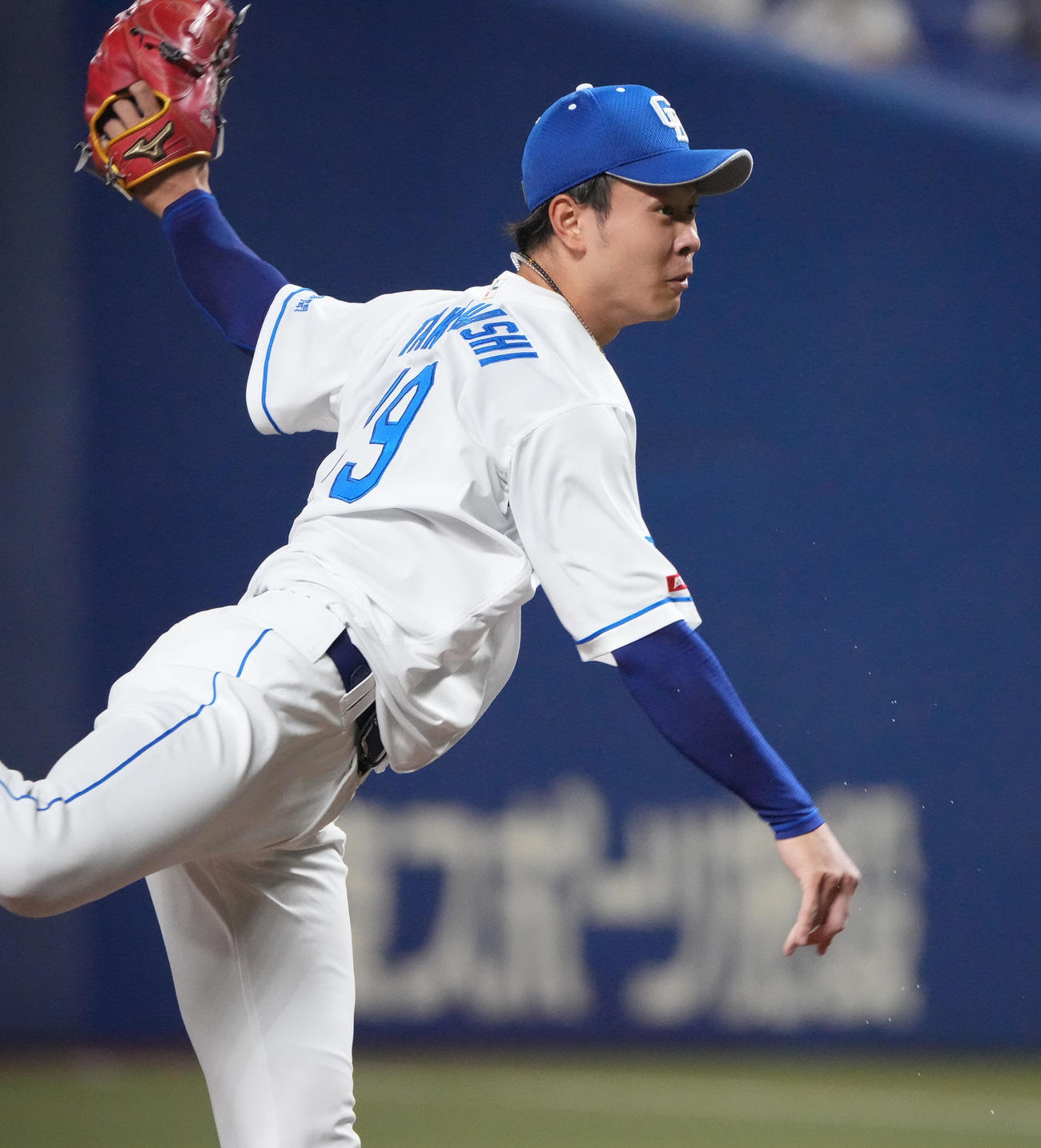 中日対ロッテ　完封勝利を挙げた中日高橋宏（撮影・森本幸一）