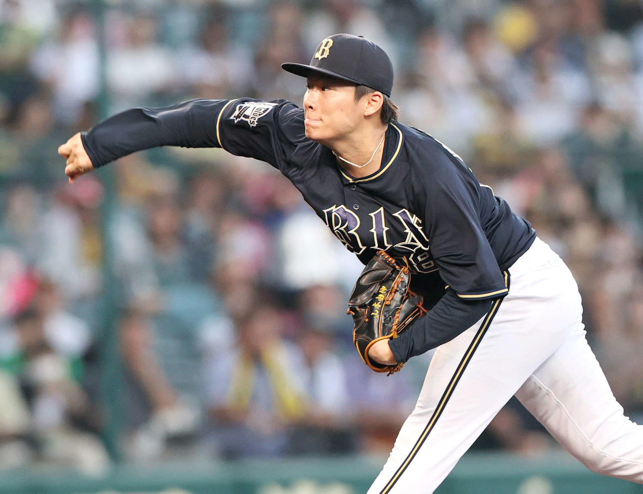 阪神対オリックス　オリックス先発の山本（撮影・上山淳一）