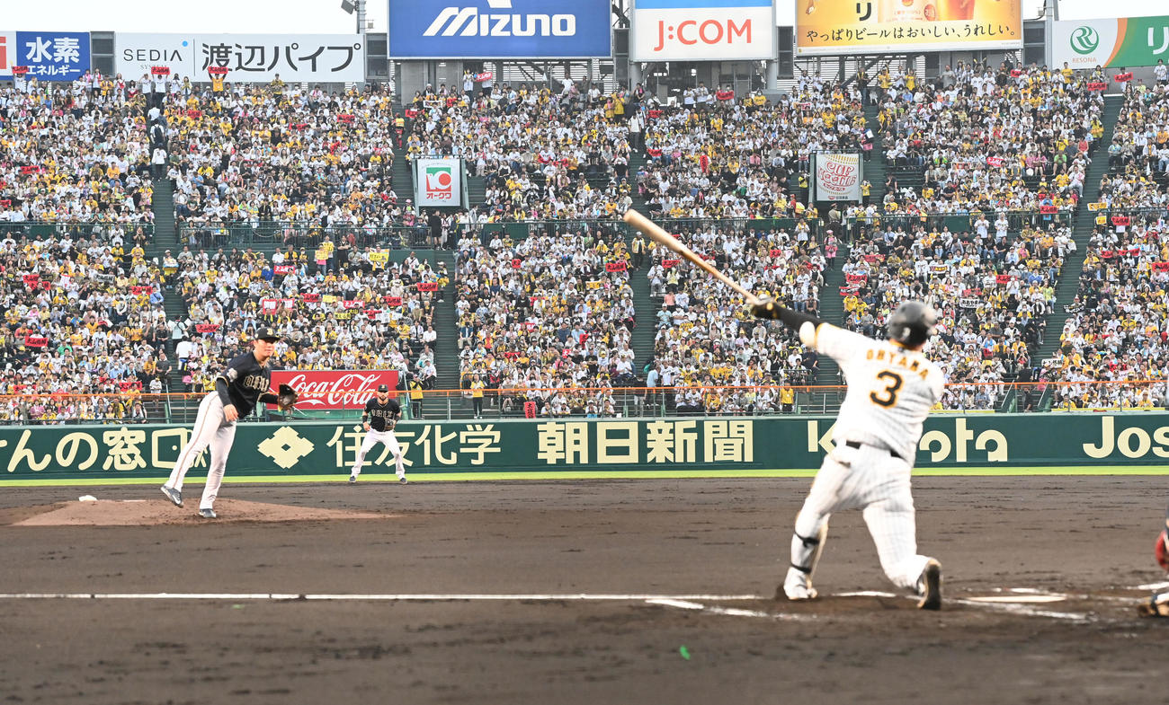 阪神対オリックス　2回裏阪神無死、大山を空振り三振に打ち取る山本（撮影・和賀正仁）