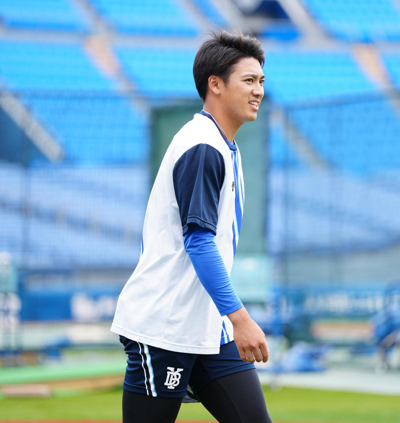 DeNA対日本ハム　試合前、1軍に合流したDeNA森（撮影・江口和貴）