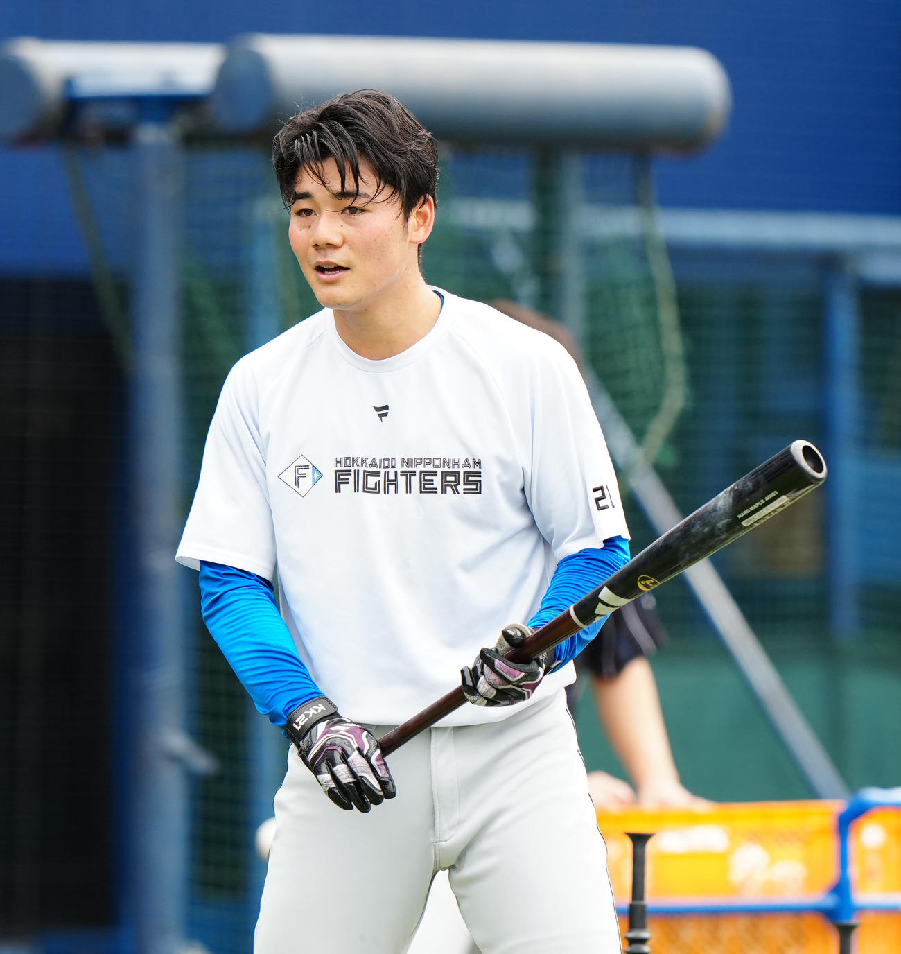 DeNA対日本ハム　試合前練習に臨む日本ハム清宮（撮影・江口和貴）