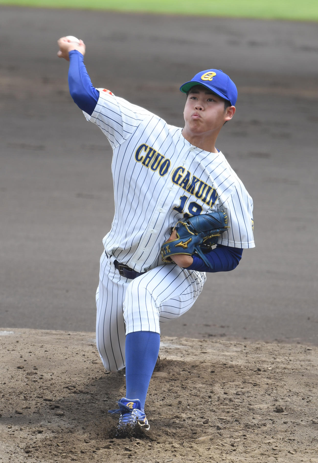 中央学院大・清水一真（2022年6月撮影）