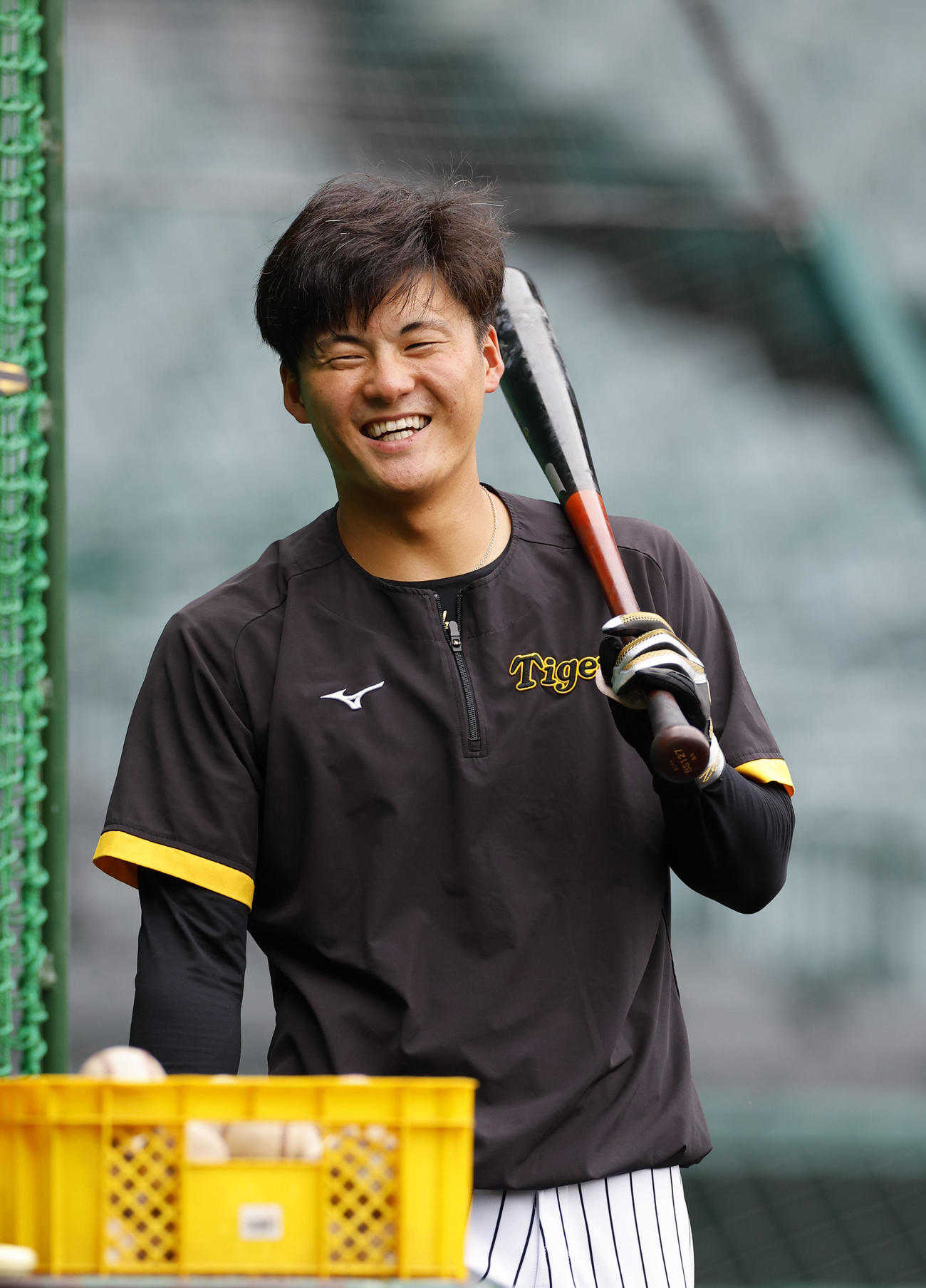 打撃練習する阪神前川右京（2023年6月14日撮影）