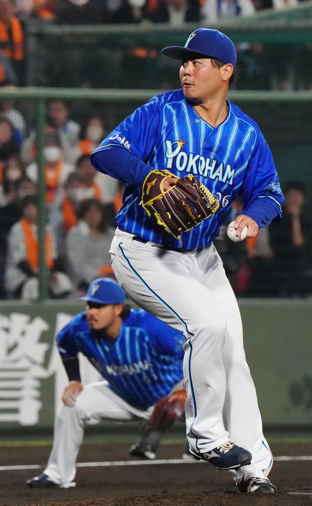 投球するDeNA浜口（2023年4月撮影）