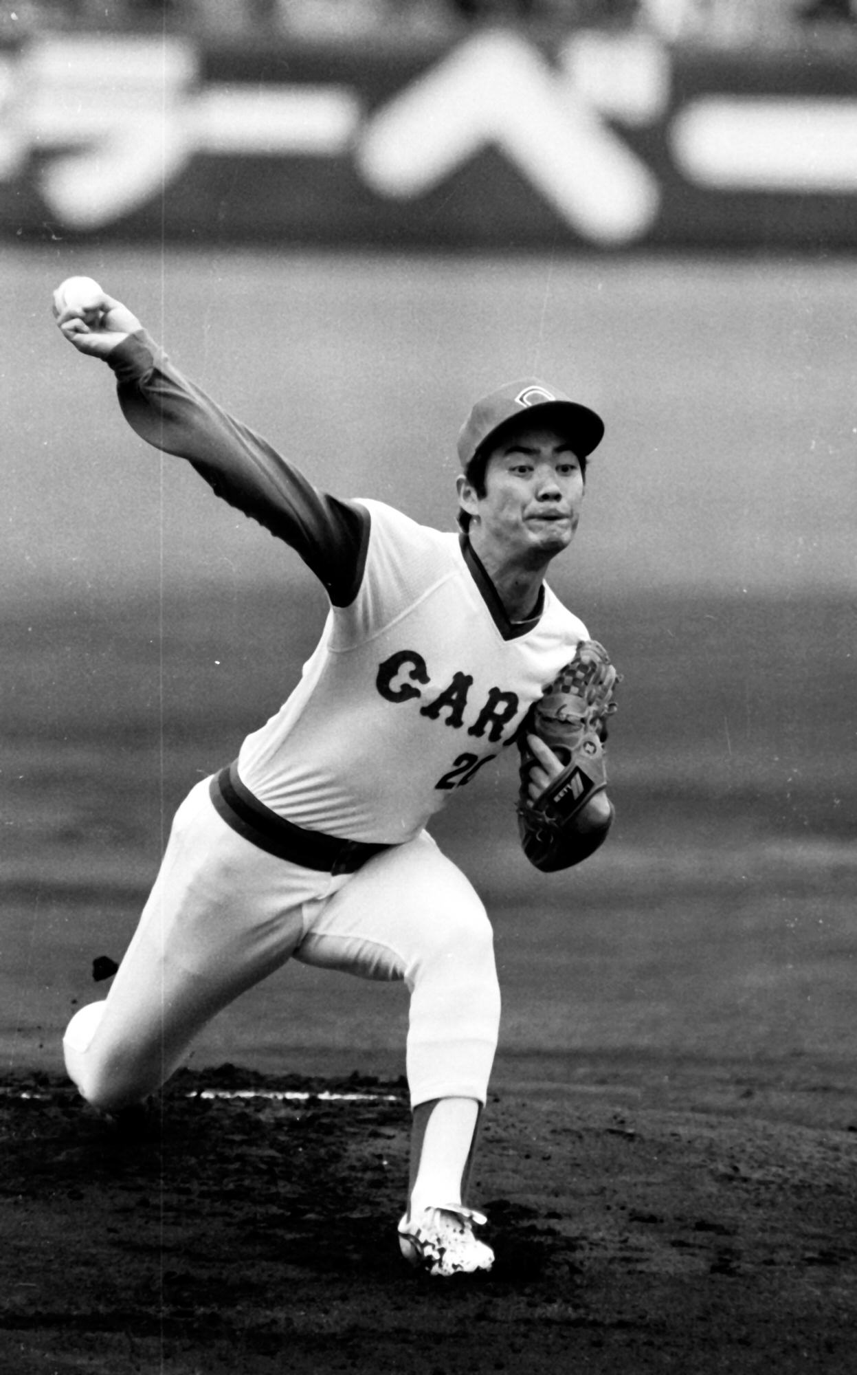 1984年日本シリーズ第2戦　広島対阪急　力投する広島北別府学（1984年10月14日撮影）