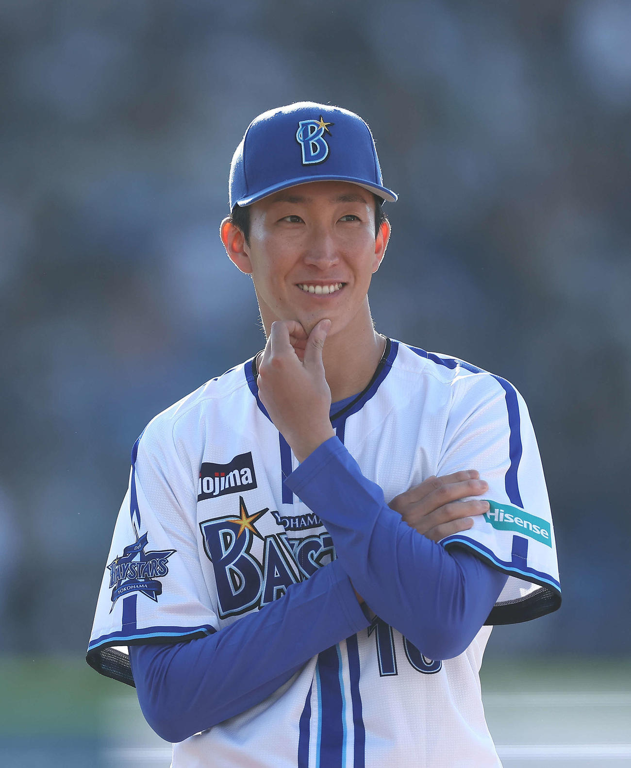 DeNA対ロッテ　試合を終え笑顔を見せる大貫（撮影・河田真司）