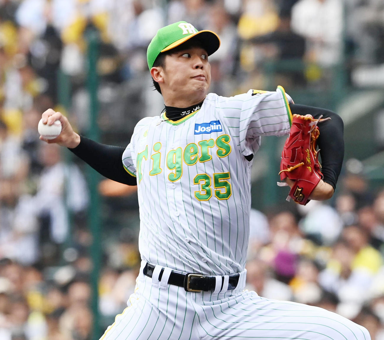 阪神対ソフトバンク　阪神先発の才木（撮影・前岡正明）