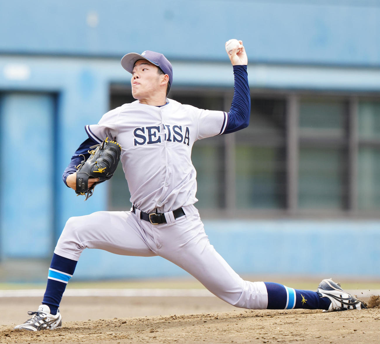紅白戦　白組先発の星槎道都大・滝田（撮影・江口和貴）