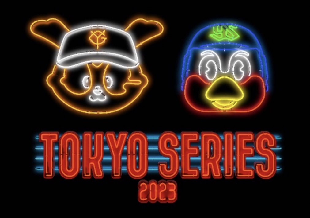 巨人がヤクルトとの「TOKYOシリーズ」で使用するネオンに彩られたロゴ（球団提供）