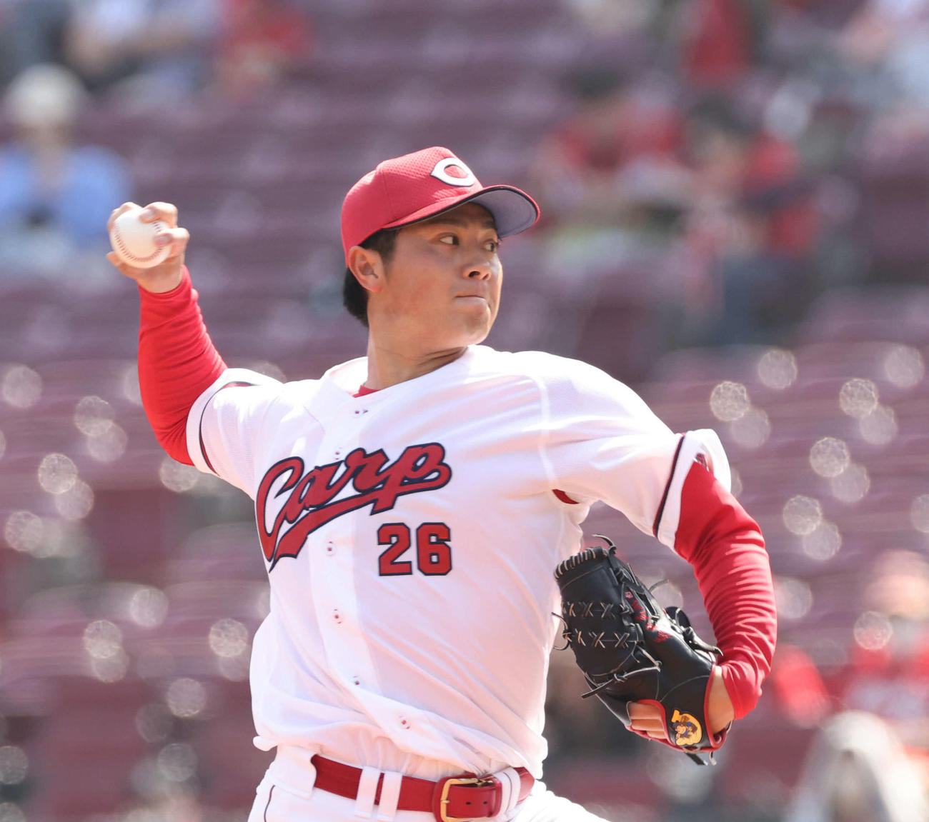 広島ドラ3の益田武尚（2023年3月撮影）