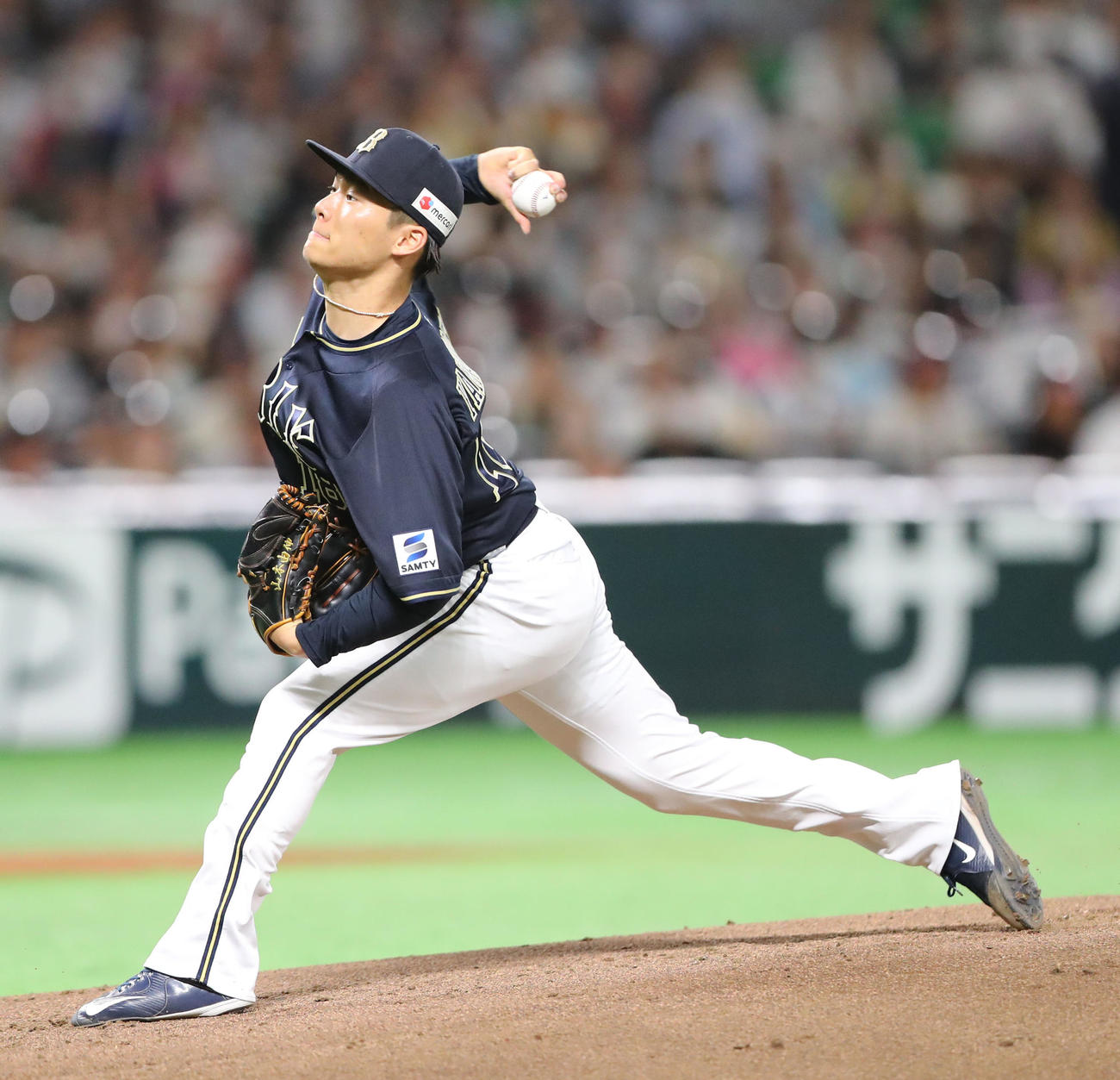 ソフトバンク対オリックス　先発・山本（撮影・梅根麻紀）