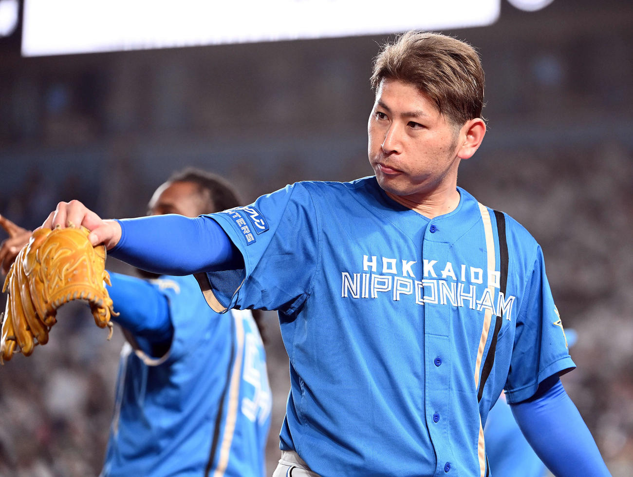 ロッテ対日本ハム　6回を無失点に抑えた日本ハムの先発加藤貴（撮影・たえ見朱実）
