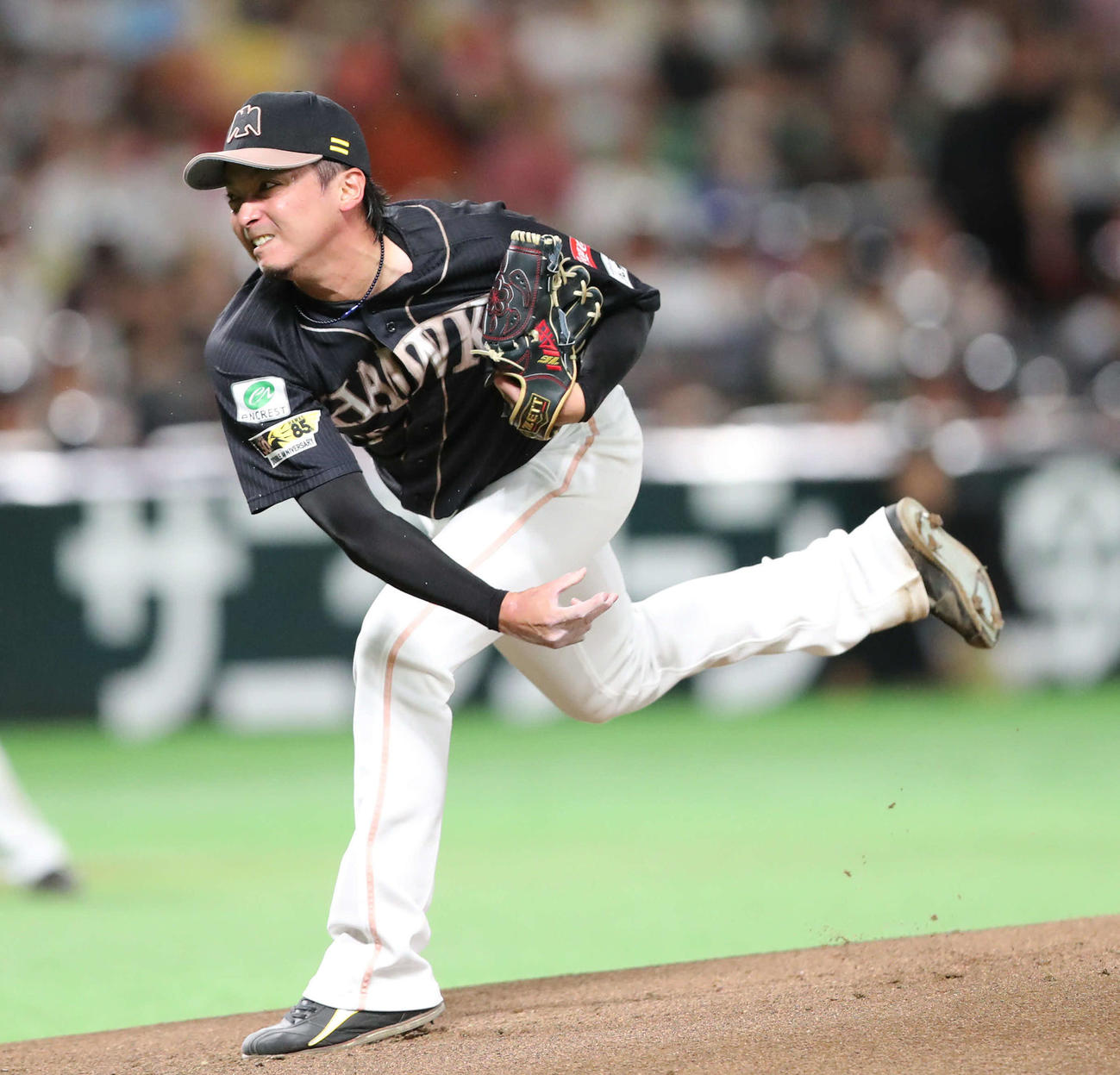 ソフトバンク対オリックス　7回2失点と好投した東浜（撮影・梅根麻紀）