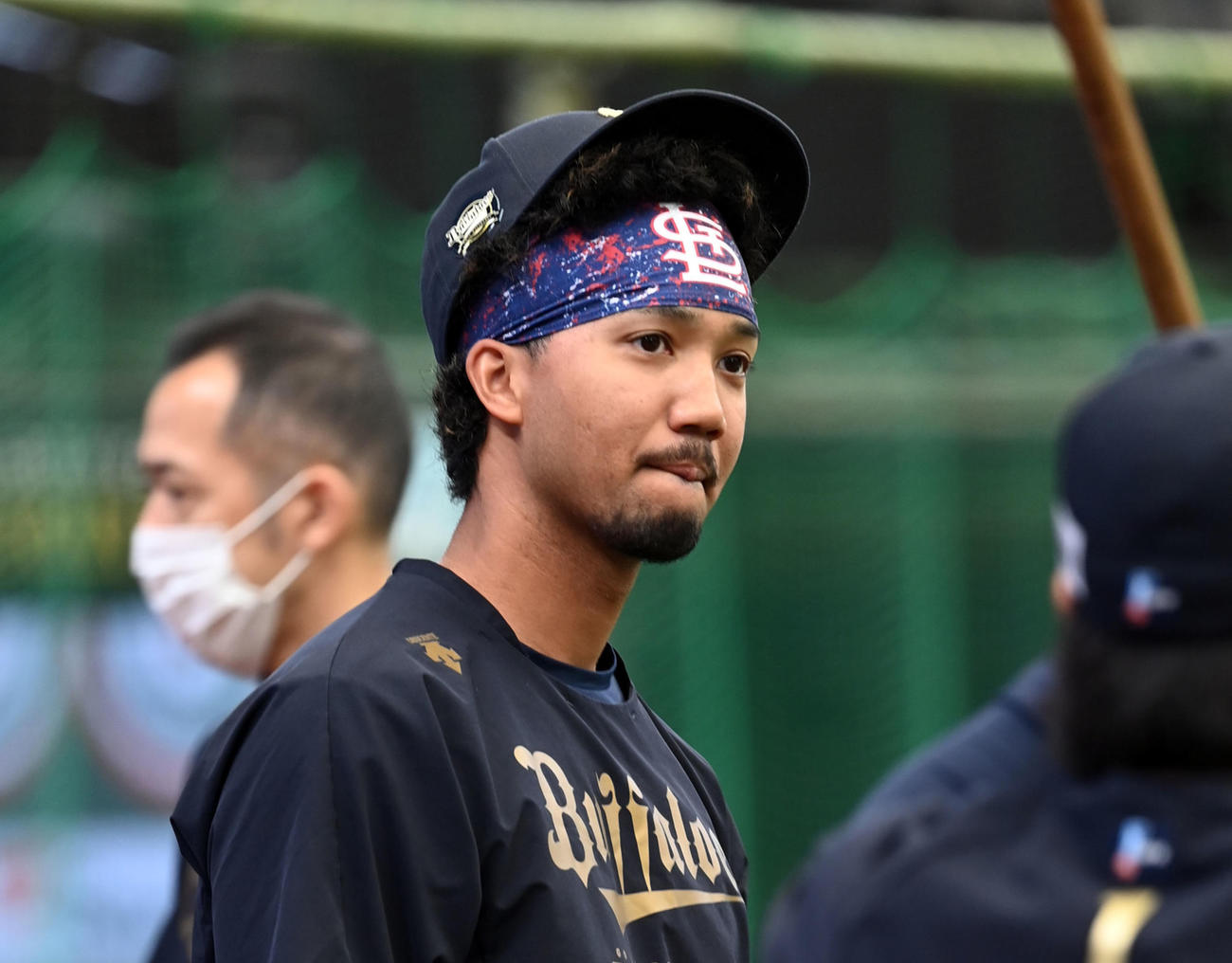 バンダナを愛用するオリックス宗佑磨（2023年4月1日撮影）