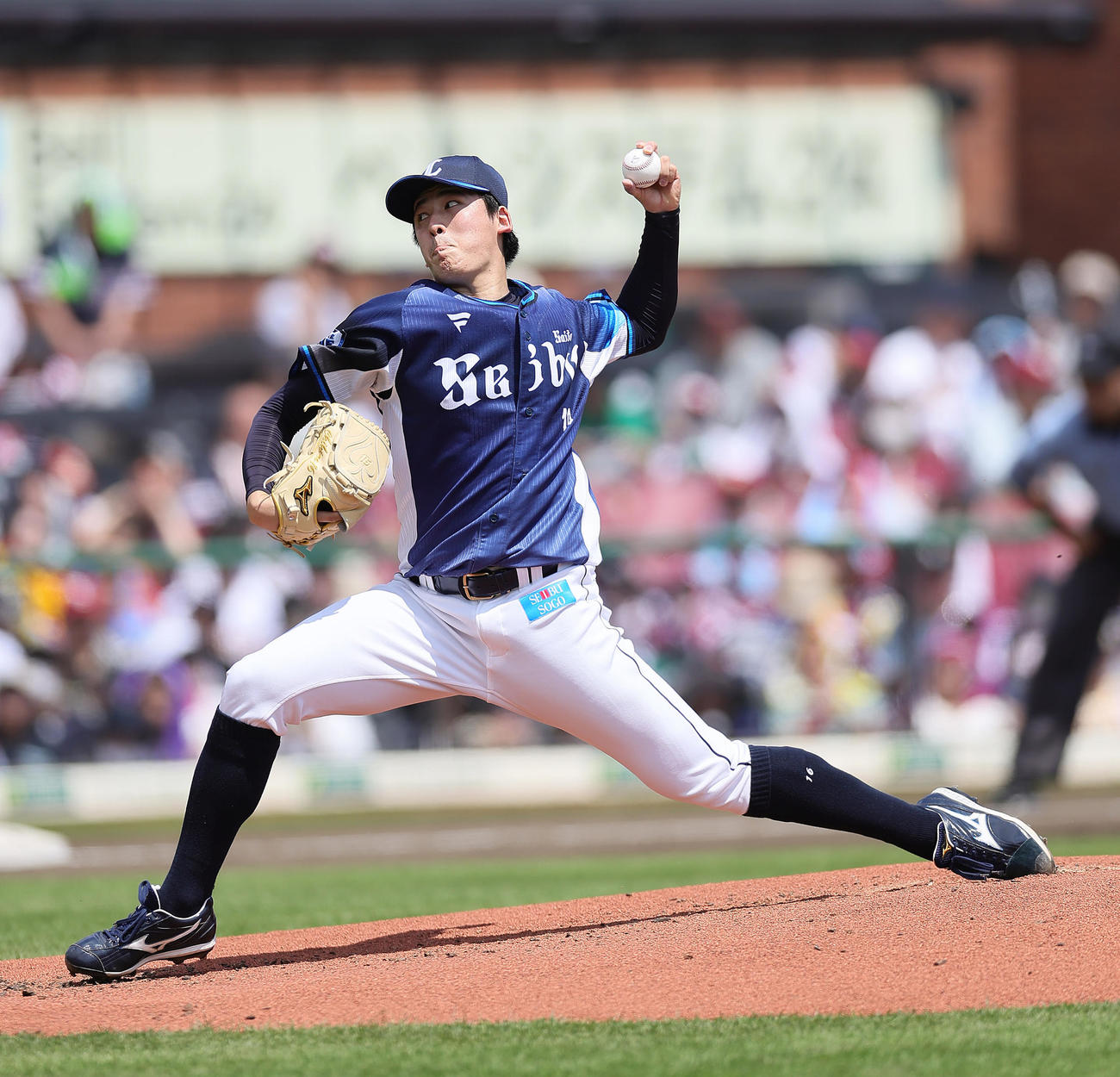 楽天対西武　西武先発の隅田（撮影・足立雅史）